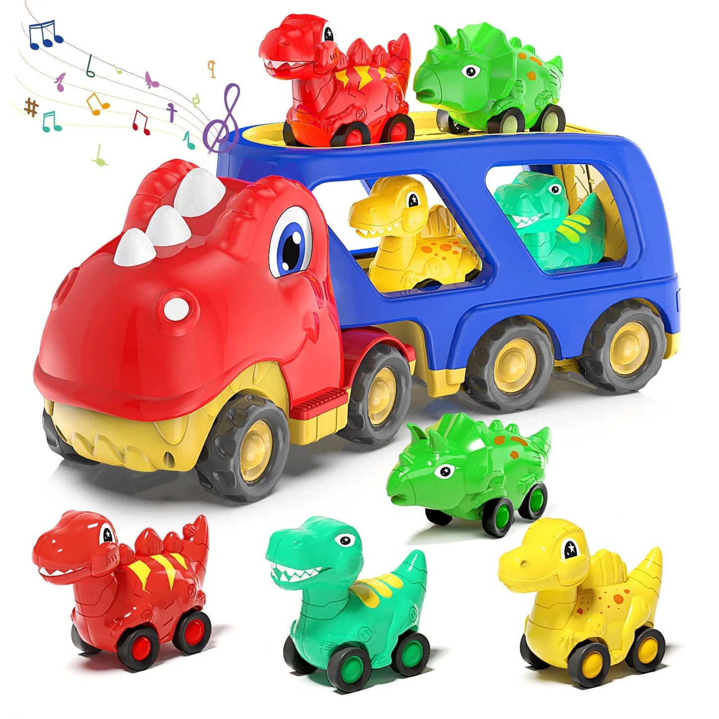 Toddler Dinosaur Carrier Truck Red & Blue Themed