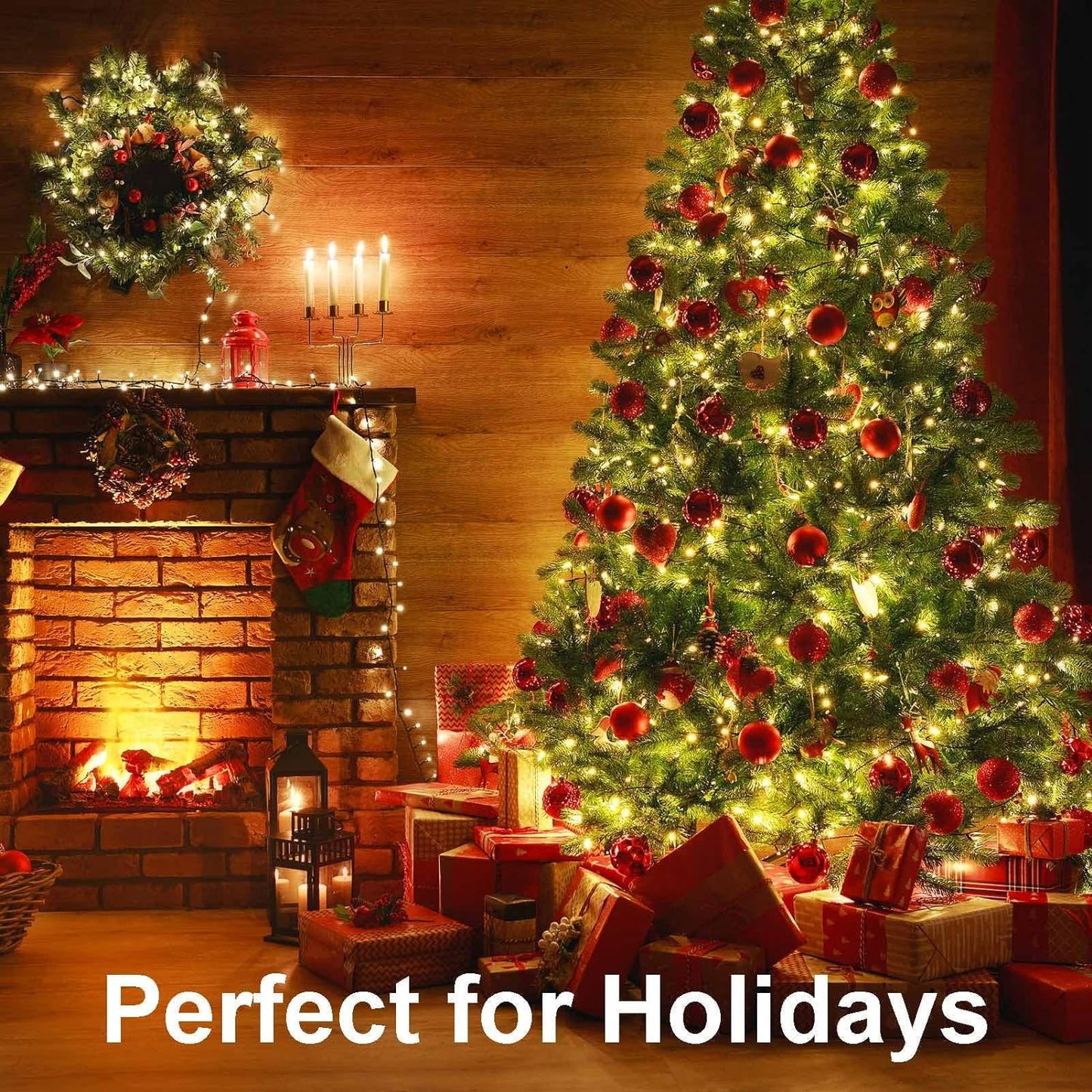 SYNCFUN Clear Christmas Lights,39FT 200(2x100)-Count Led Clear White Christmas String Lights,Connectable White Wire Xmas Tree Lights for Indoor Outdoor Christmas Decorations Holiday Party Decor