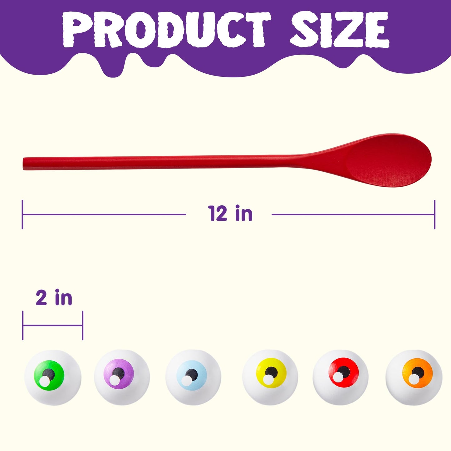 Joyfy 6 Packs Halloween Spoons Game Set,Eyeballs and Spoons Race Party Favors for Kids,Halloween Prizes,Halloween Activities for Kids