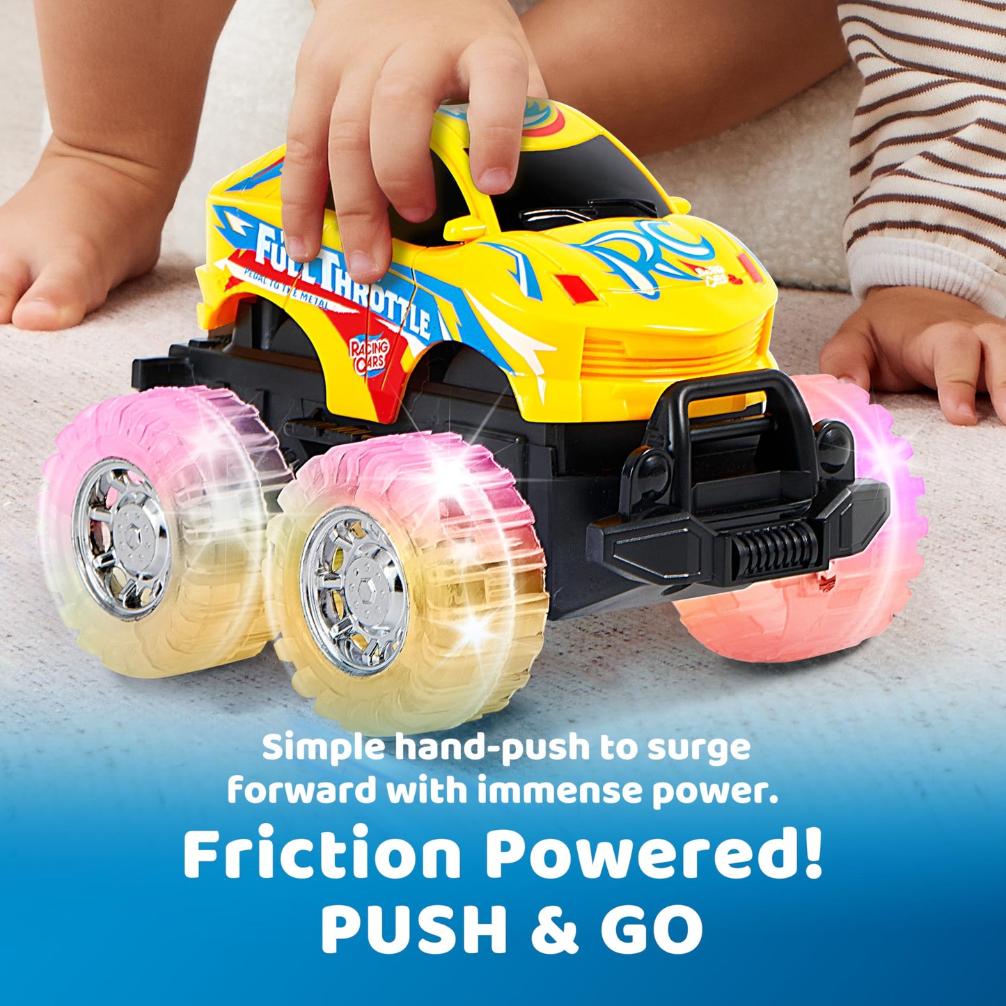 Joyfy 3 Pack Light Up Monster Truck Set, Toy Truck Set for Boys and Girls, Led Race Truck for Kids, for Boy Girl 3 4 5 6