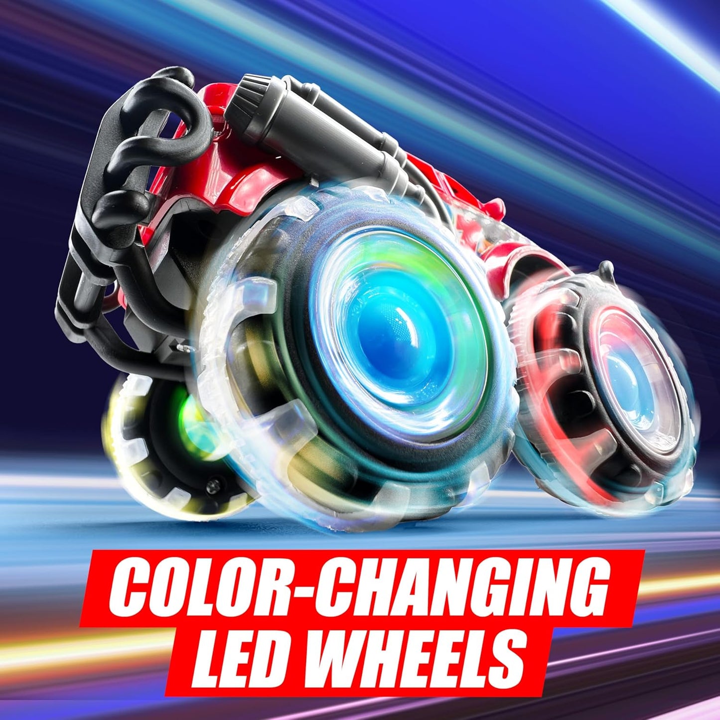 Joyfy 3PCS Monster Friction-Powered Truck Toy, Friction Powered Toy Truck with Flashing LED Wheel, Best Birthday Gift for Boys Girls