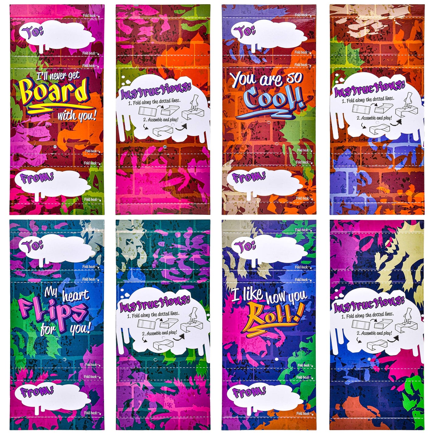 28pcs Valentines Day Cards with Finger Skateboard for Kids Boys, Valentines School Class Exchange Gifts for Ages 6 and up