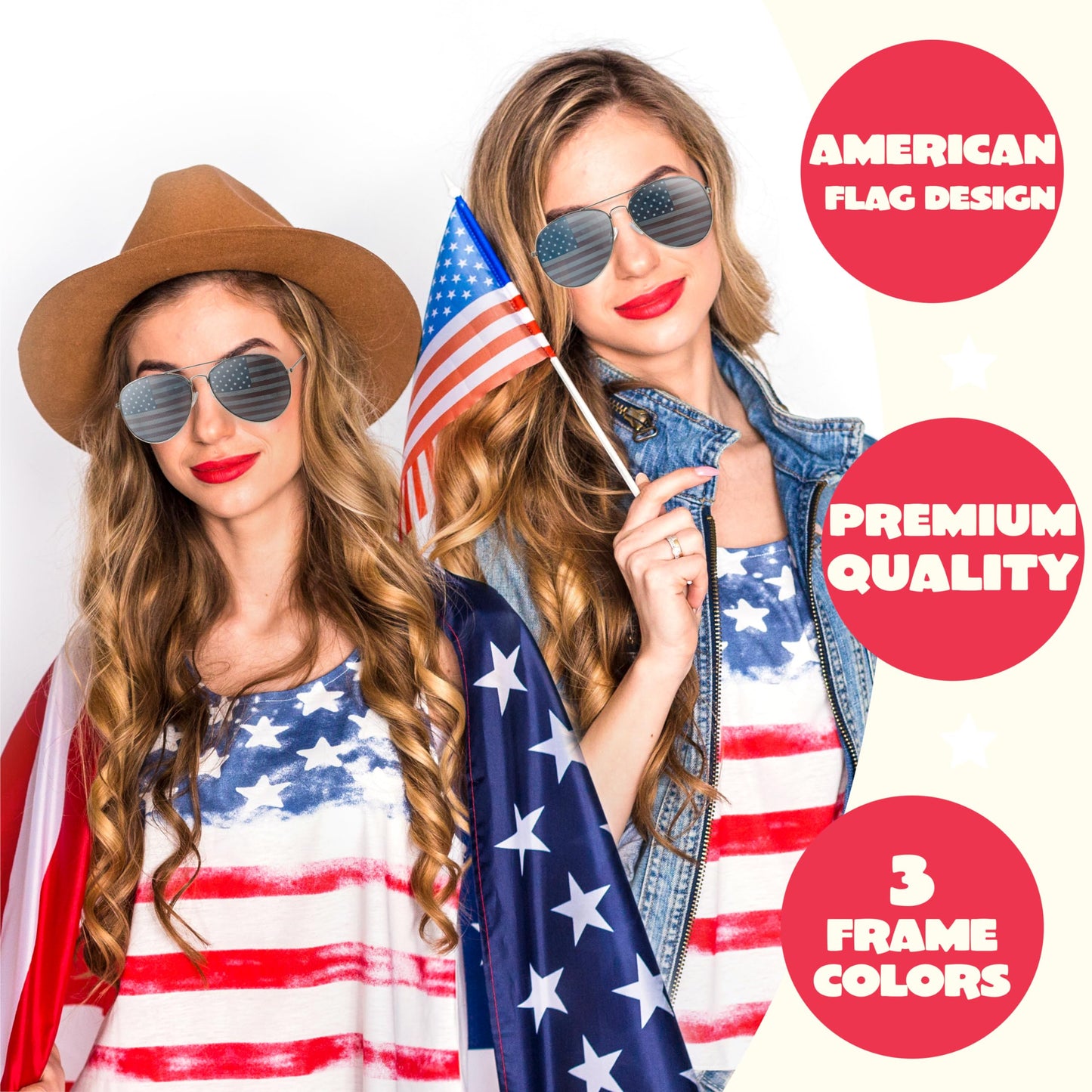 3 pieces of 7-4 American flag sunglasses, red, white, and blue 7-4 glasses, 7-4 accessories, 7-4 party gifts, 7-4 party supplies, 7-4 patriotic sunglasses