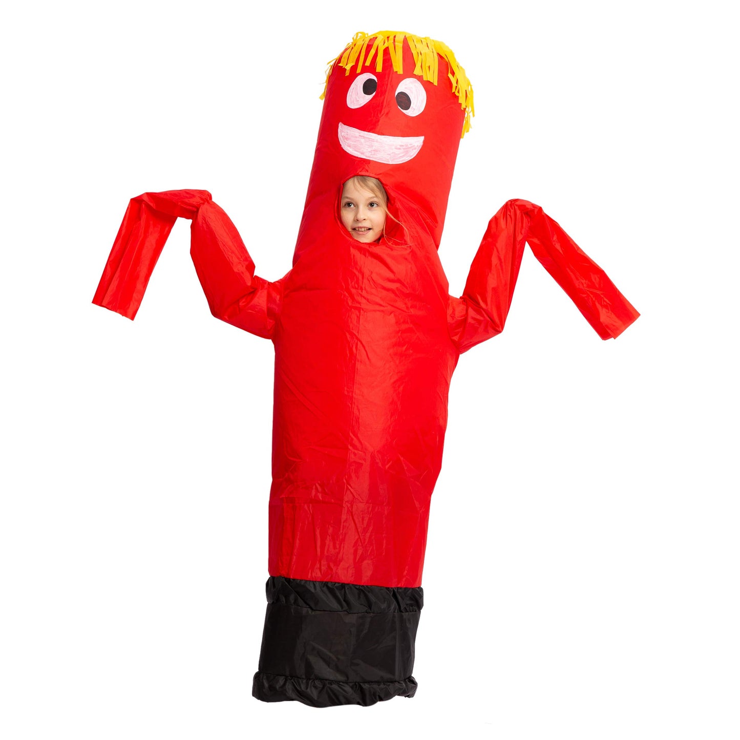 Spooktacular Creations Inflatable Costume Tube Dancer Wacky Waving Arm Flailing Halloween Costume Child Size(Red)