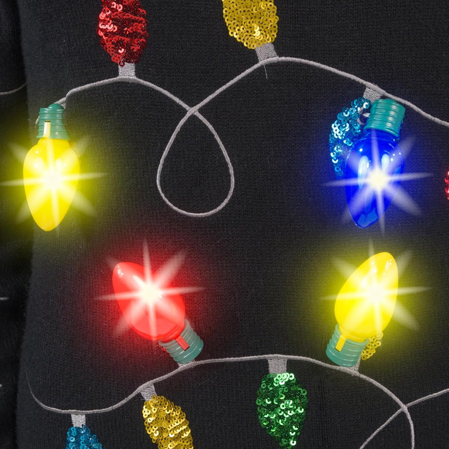 SYNCFUN Light Up Christmas Sweater Dress,Ugly Christmas Sweaters for Women,Funny Black Long Christmas Dress for Women 2024