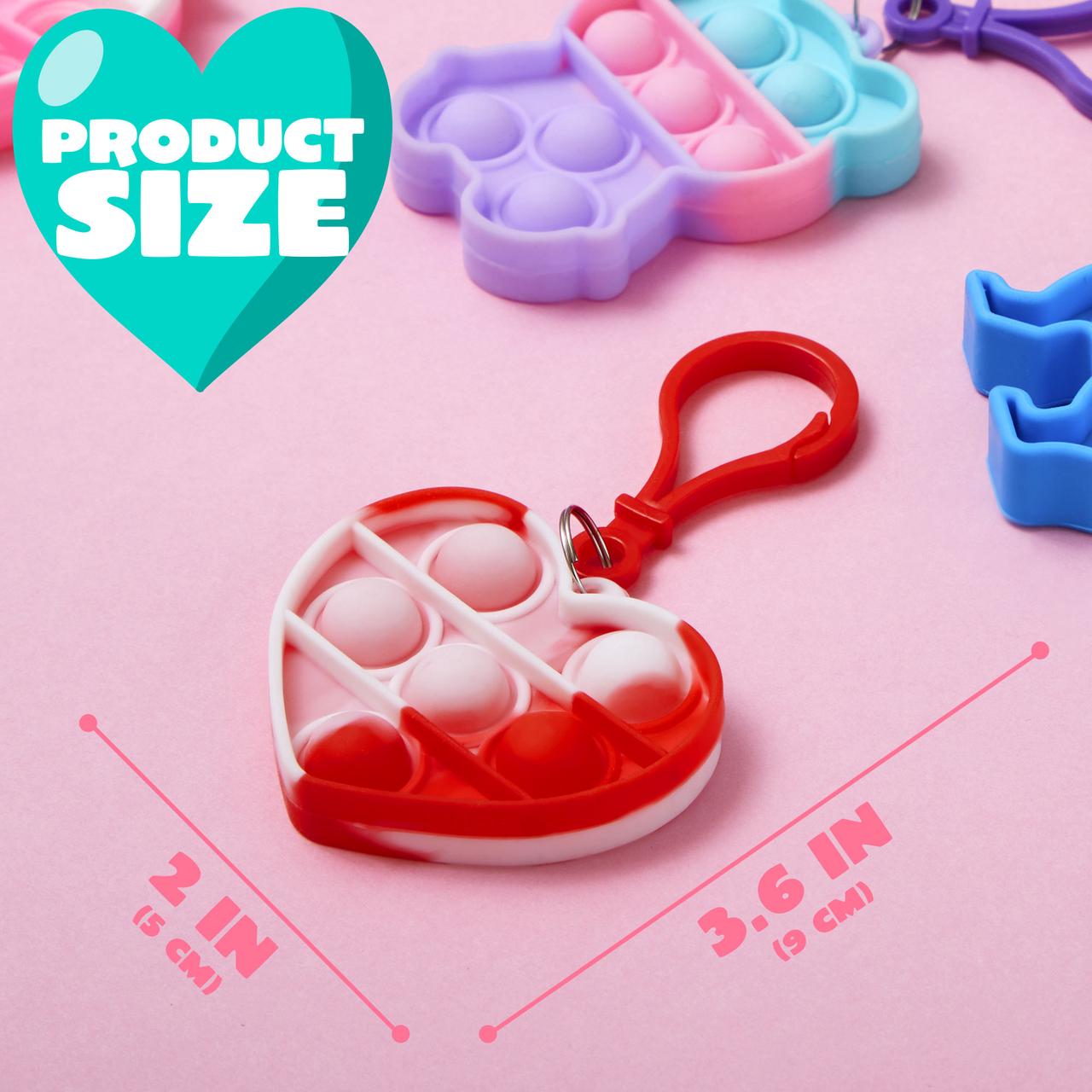 30 pieces, Valentine's Day card with popular fidget keychain toy