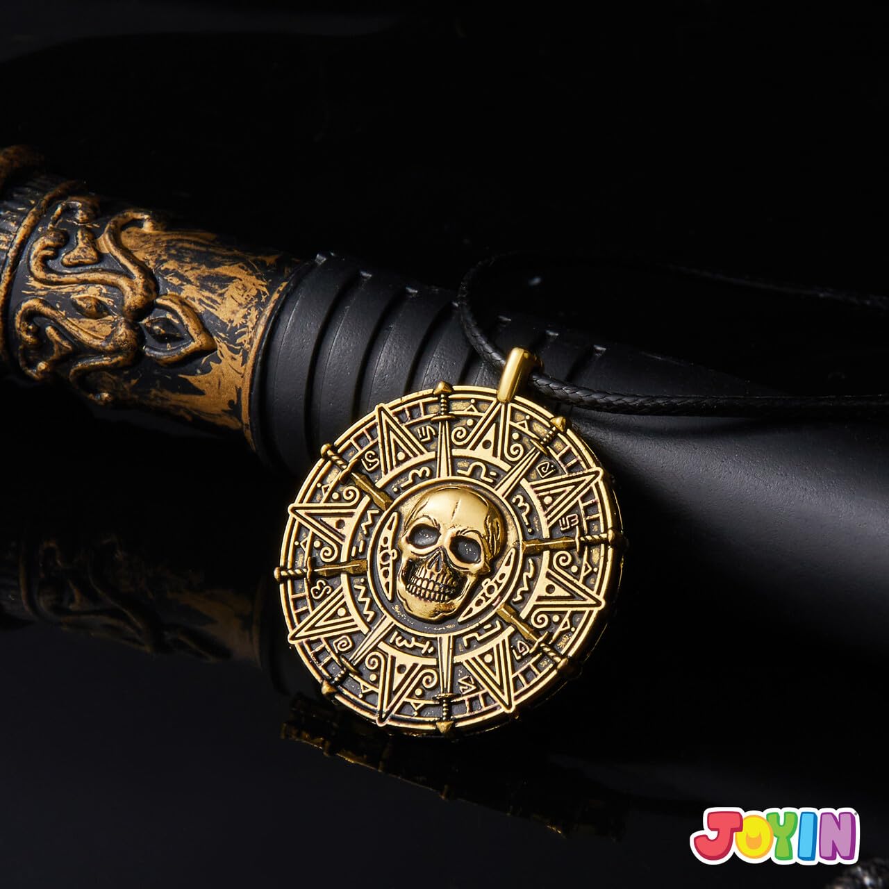 SYNCFUN Halloween Pirate Coin Necklace Accessories for Women Men,Skull Head Necklace for Halloween Costume Jewelry Accessory,Halloween Jewelry