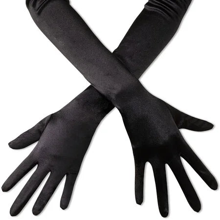 Spooktacular Creations Long Opera Gloves Women Dress Gloves,Silk Gloves Elastic Adult Size Long Gloves Black Long Satin Gloves Women