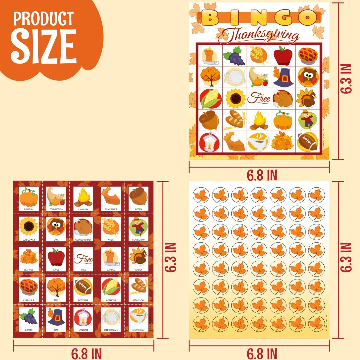Joyfy 28 Players Thanksgiving Bingo Game for Adult Kids,Thanksgiving Decoration Party Supplies