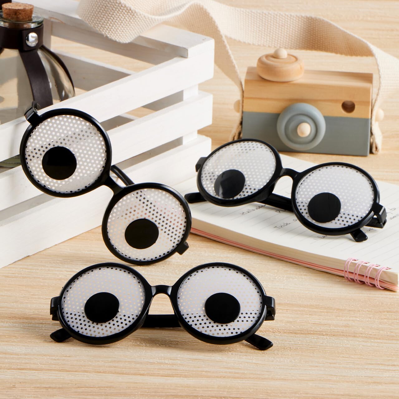 JOYIN 3 Pcs Halloween Glasses,Eyeball Glasses Amusing Wiggly Eyes Glasses Funny Glasses for Adult Posing Props Masquerade Costume Birthday Party Cosplay Supplies