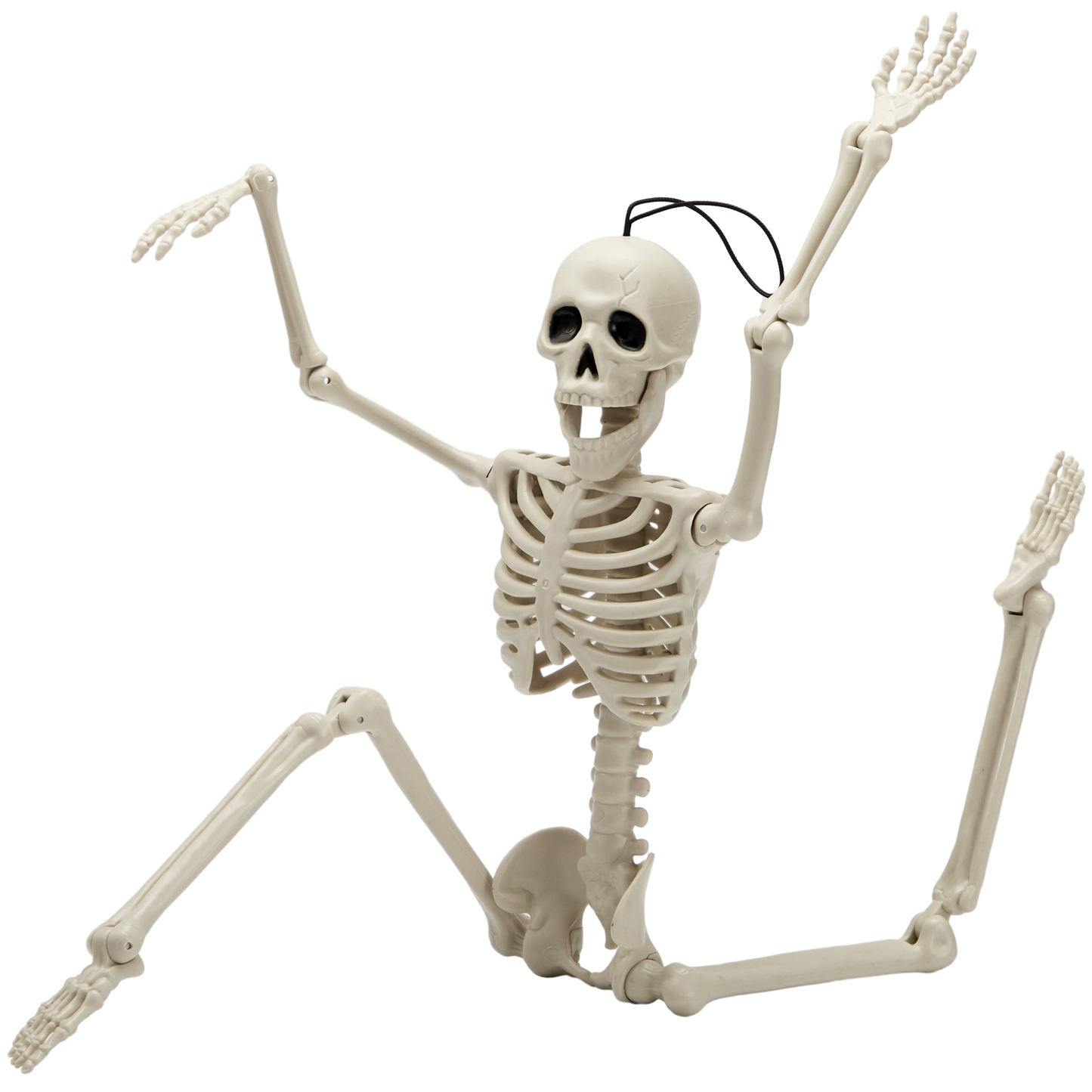 SYNCFUN 1 Pcs Halloween Skeleton Decorations,16 Inch Full Body Poseable Skeleton with Movable Joints for Halloween Indoor Outdoor Party,Graveyard,Haunted House Accessories