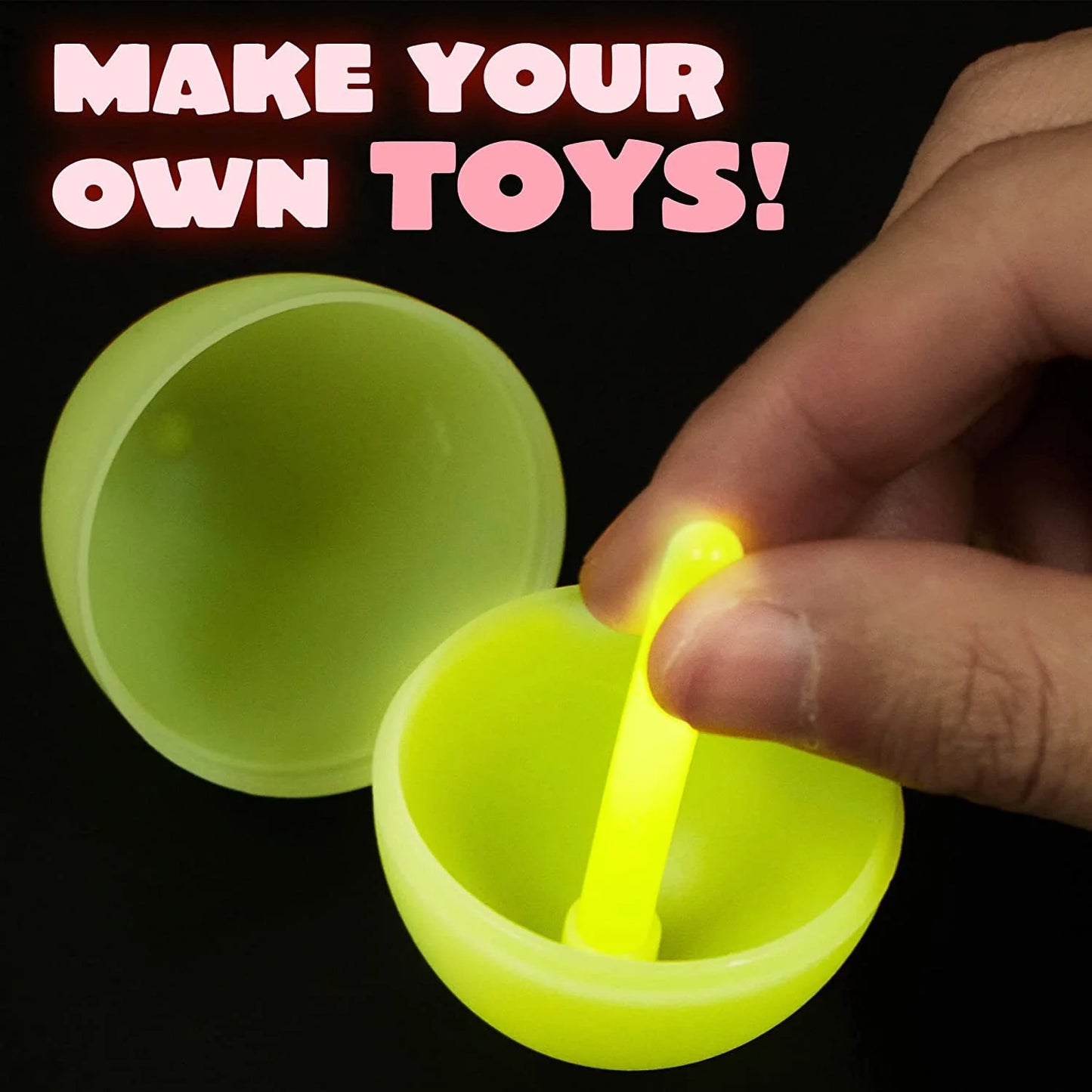 72 Piece Easter Eggs with Mini Glow Sticks for Kids Glow in the Dark, Easter Basket Filler Gifts, Easter Themed Hunting Game Party Favors Decoration Supplies, Classroom Prizes.