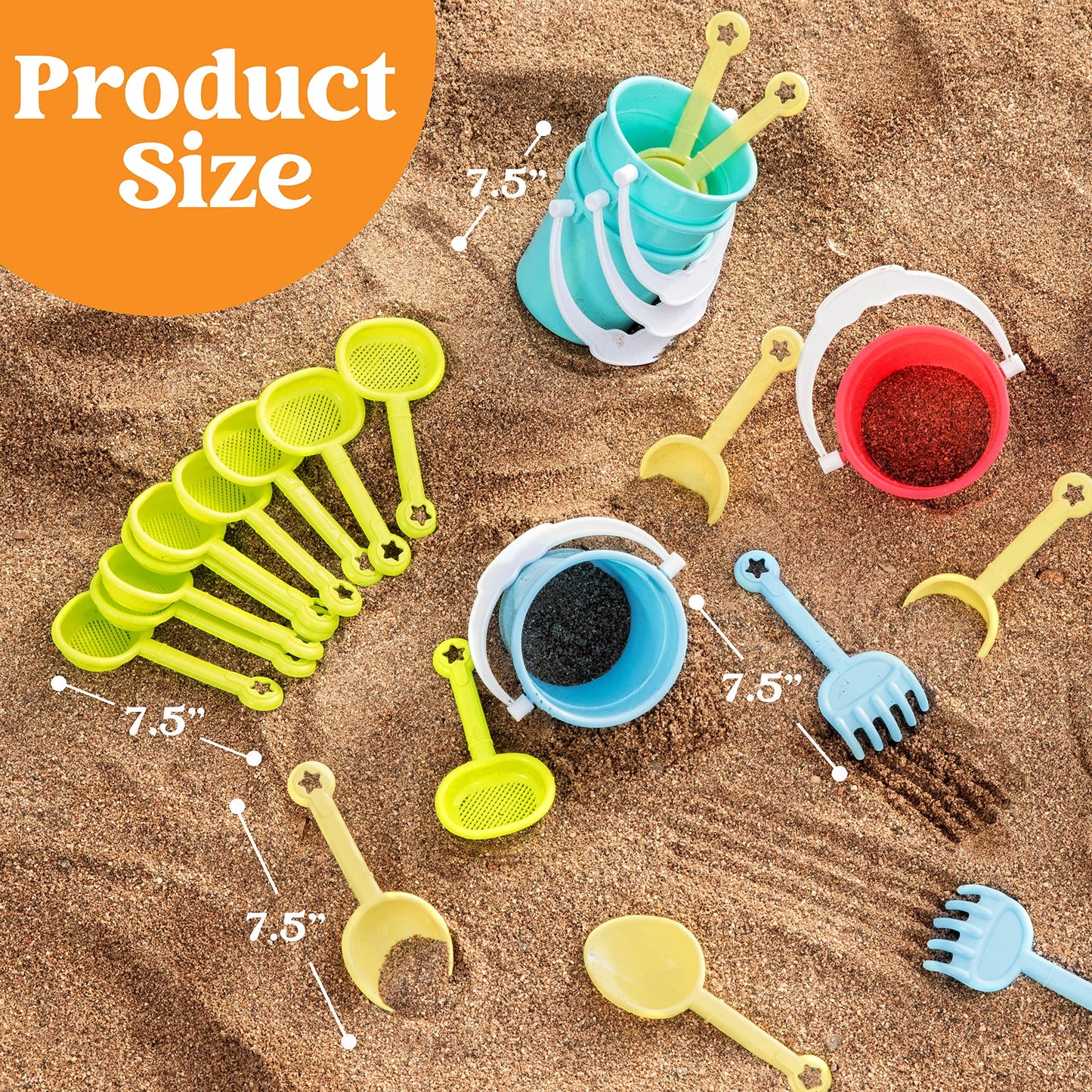 12 Packs Beach Sand Bucket and Shovel Set, 3" Mini Beach and Sand Toys for Kids Party Favor - Use for Sand Molds