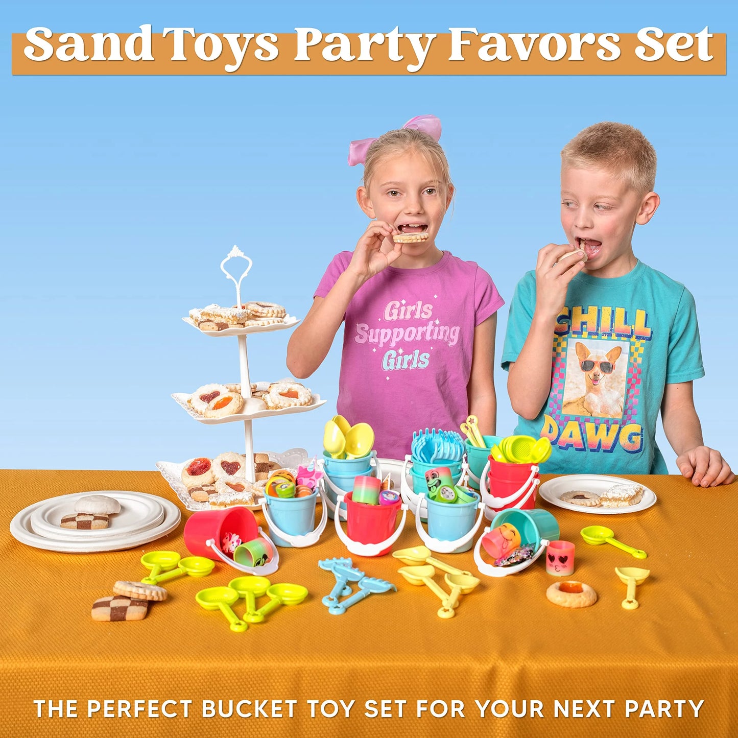 12 Packs Beach Sand Bucket and Shovel Set, 3" Mini Beach and Sand Toys for Kids Party Favor - Use for Sand Molds