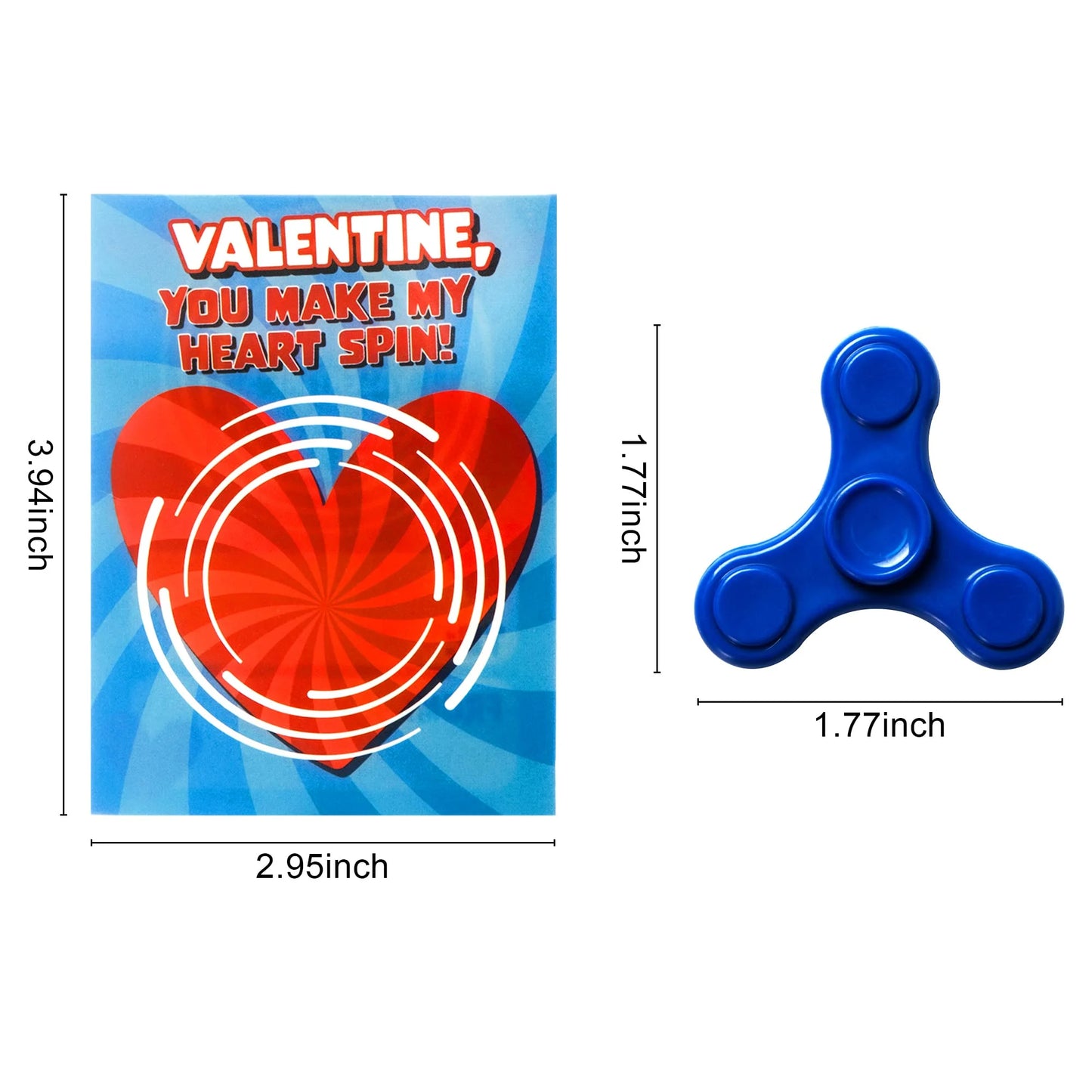 56 PCS Valentines Day Toys Set(28 Spinners and 28 Cards), Valentines Day Cards with Fidget Spinners, Hand Finger Spinner Fidget Toys for Kids Adult Party Favors