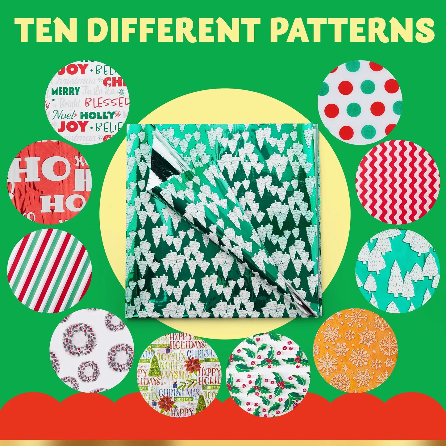 Joyfy 150 Sheets Christmas Tissue Paper Bulk 20"x 20" Assorted Christmas Wrapping Tissue for Gift Bags DIY Crafts Party Decorations