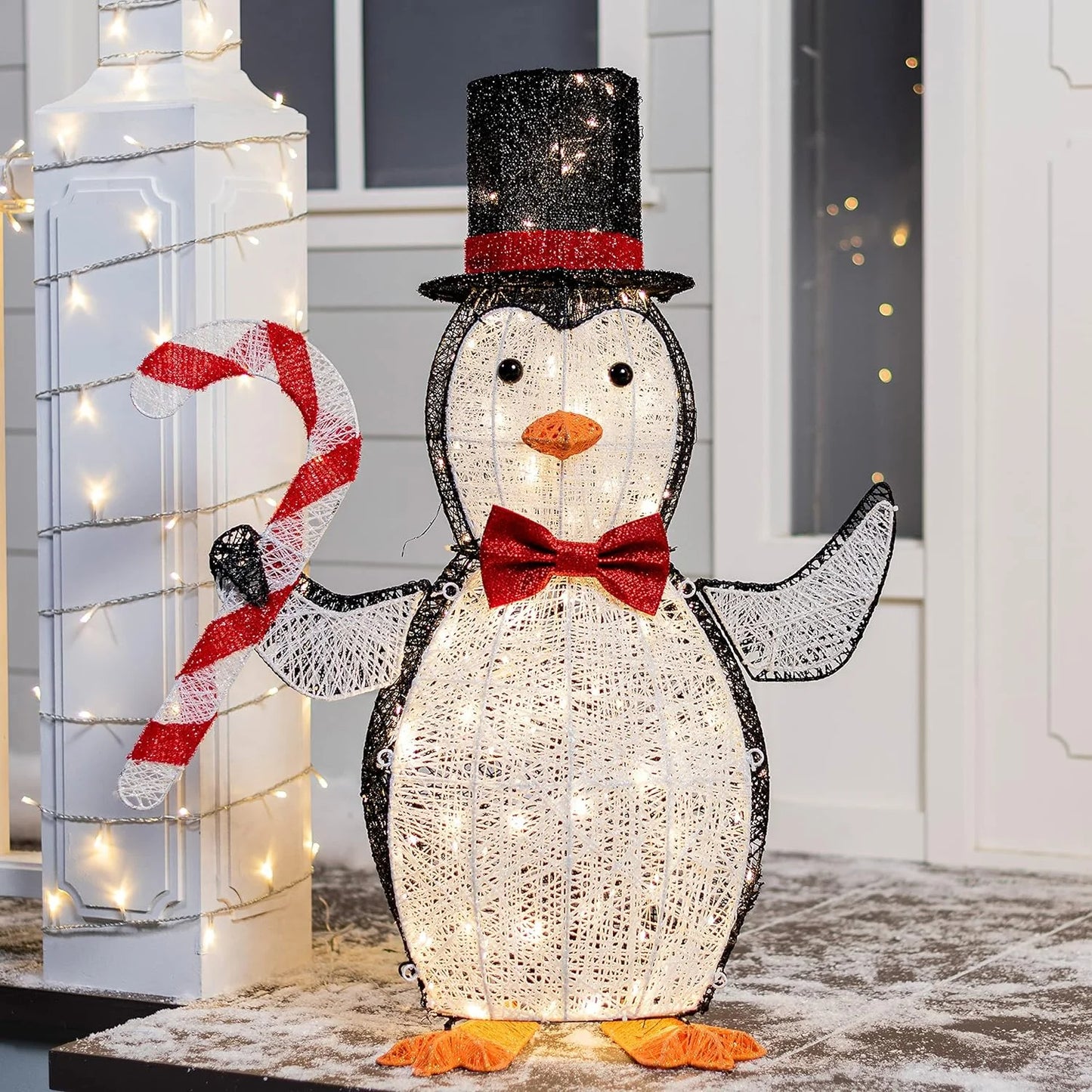 3 FT Penguin Yard Light Christmas Outdoor Decorations,120 Pre-Lit LED Christmas Decorations,Christmas Yard Light with Stakes Decorations Outdoor Holiday Decor