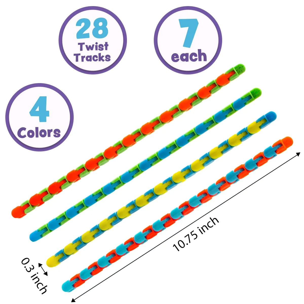 28 Packs Wacky Tracks with Valentines Day Cards, Twist Track Fingers Snake Puzzles Fidget s for Kids Valentines Class Exchange Cards Party Favors