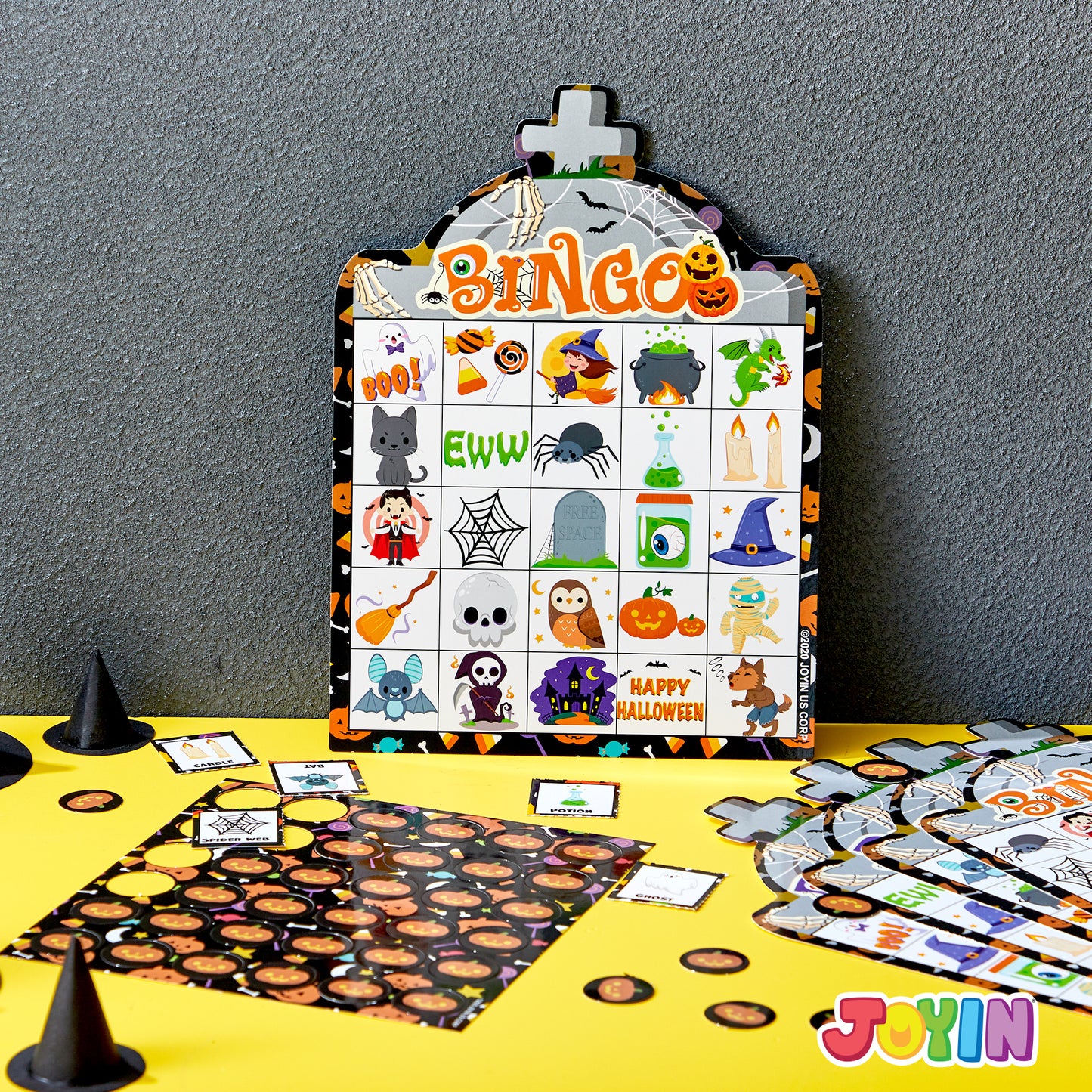 Joyfy 28 Players Halloween Bingo Game Cards for Kids,Halloween Bingo Fun Party Games Classroom Games Activities Party Supplies