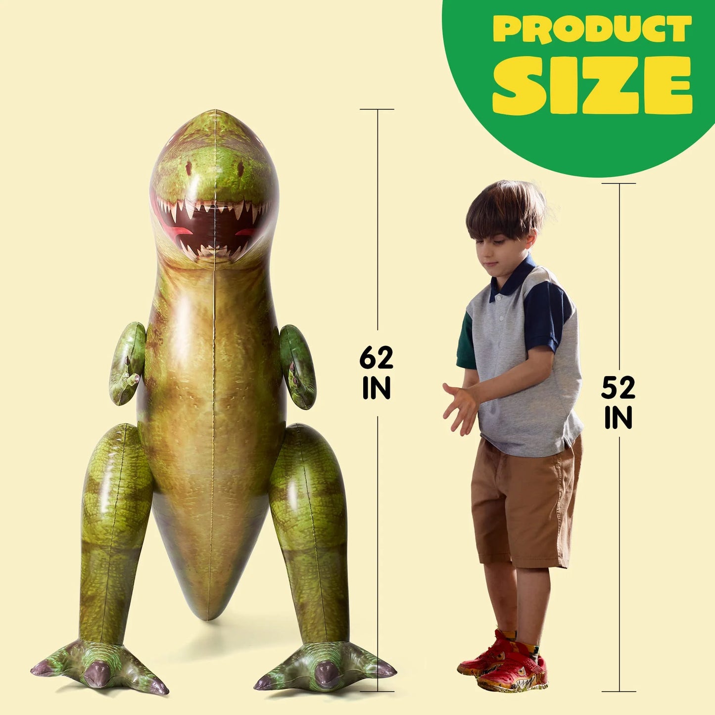 JOYIN 62" Giant T-Rex Dinosaur Inflatable for Party Decorations, Birthday Party Gift for Kids and Adults (Over 5Ft. Tall)