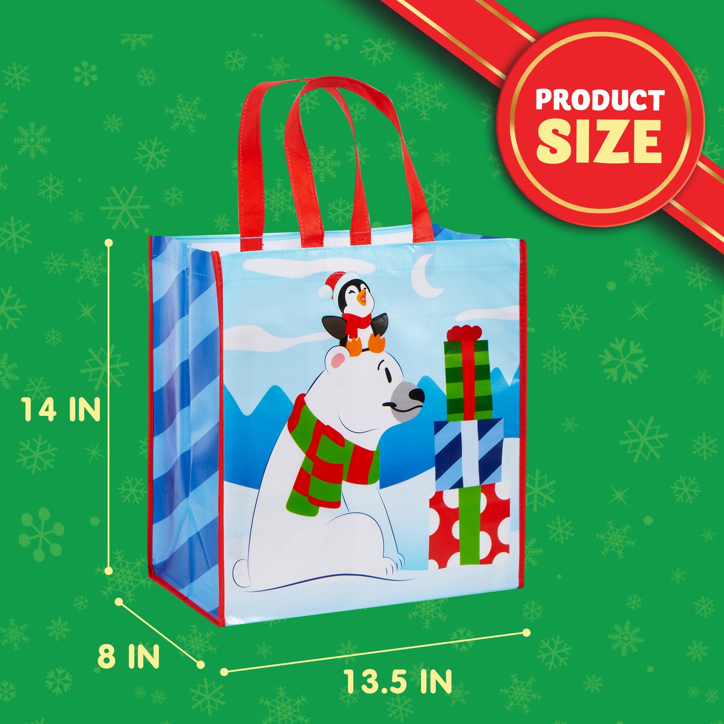 Joyfy 12 Pcs Christmas Tote Bags, Holiday Reusable Grocery Bags for Classroom Party Favor Supplies, Christmas Shopping Bags, Xmas Party Supplies Bags