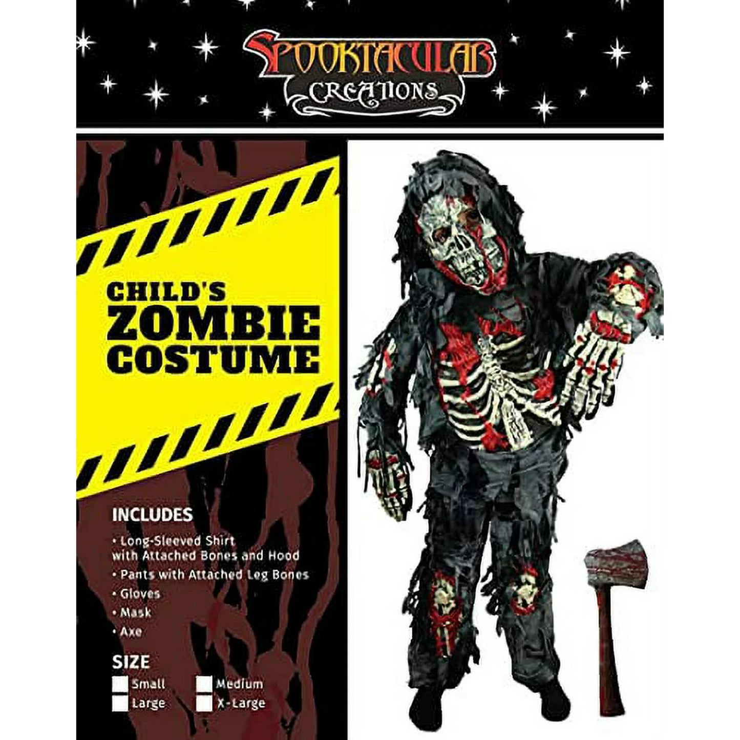 Spooktacular Creations Zombie Costume for Child with Bloody Axe, Halloween Zombie Dress UP for Boys, Monsters Costume Accessories