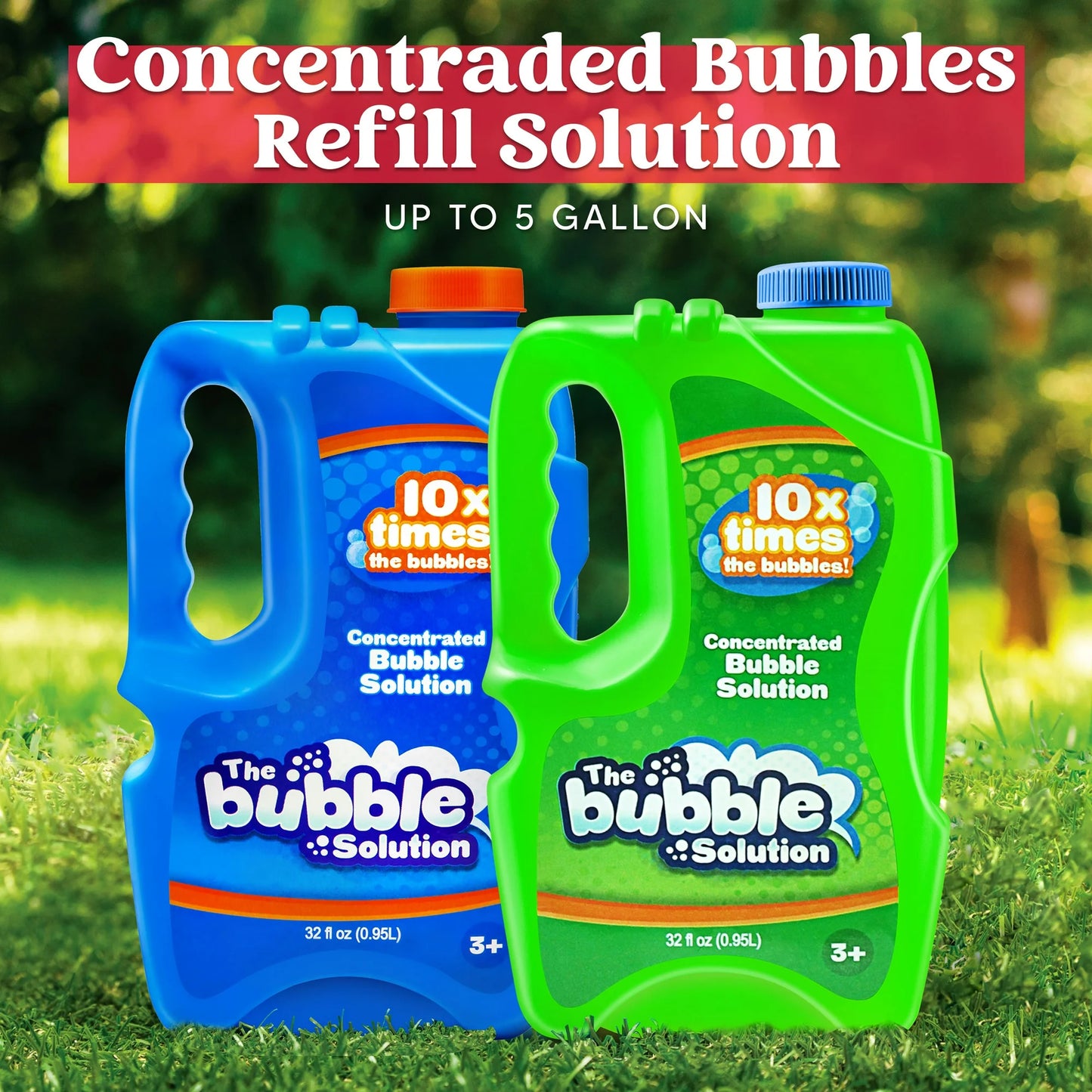 Syncfun 2 Packs Bubble Solution Refill,64 oz Bubble for Bubble Machine for Kids