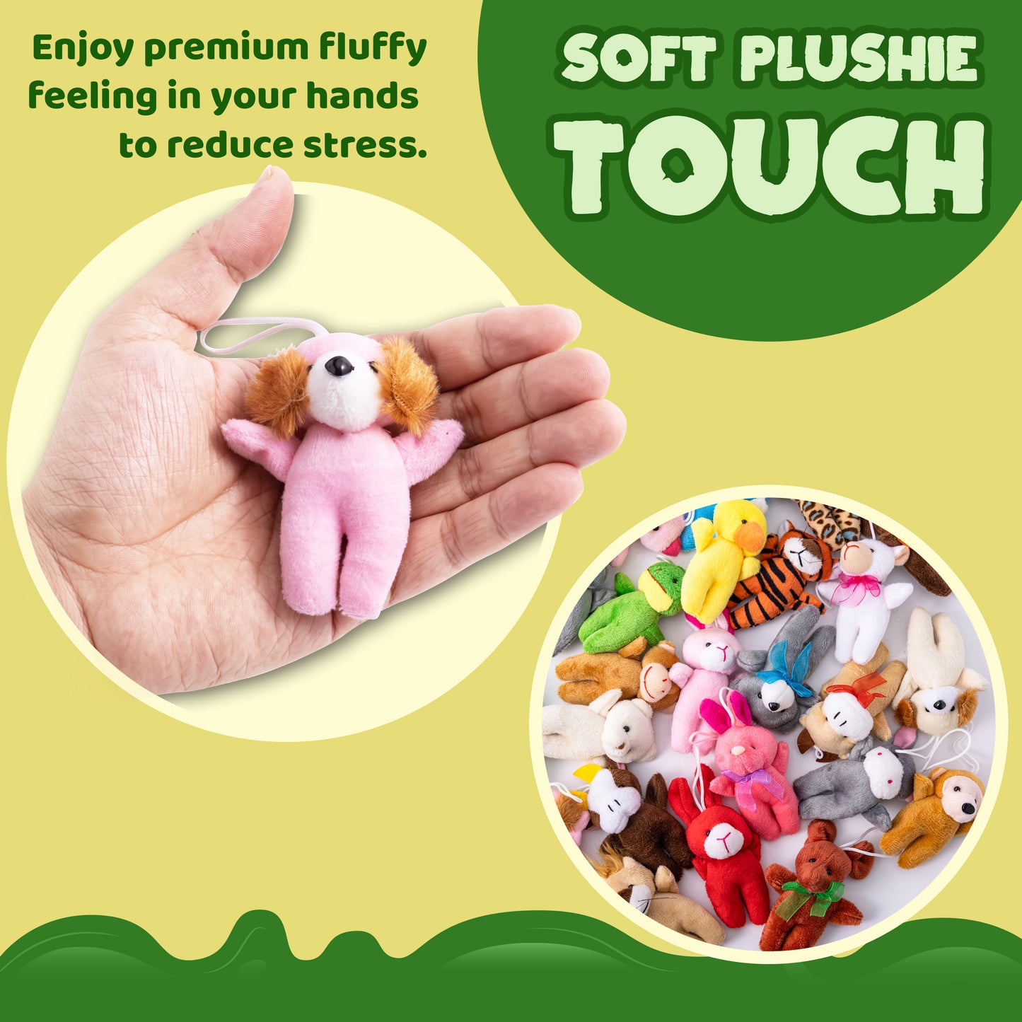 SYNCFUN 24 Pcs Small Stuffed Animals 3" Kids Party Favors Mini Plush Toys Bulk Animals Keychain Decoration for Boys Girls, Pinata Fillers, Carnival Prizes, School Gifts, Birthday Party Supplies