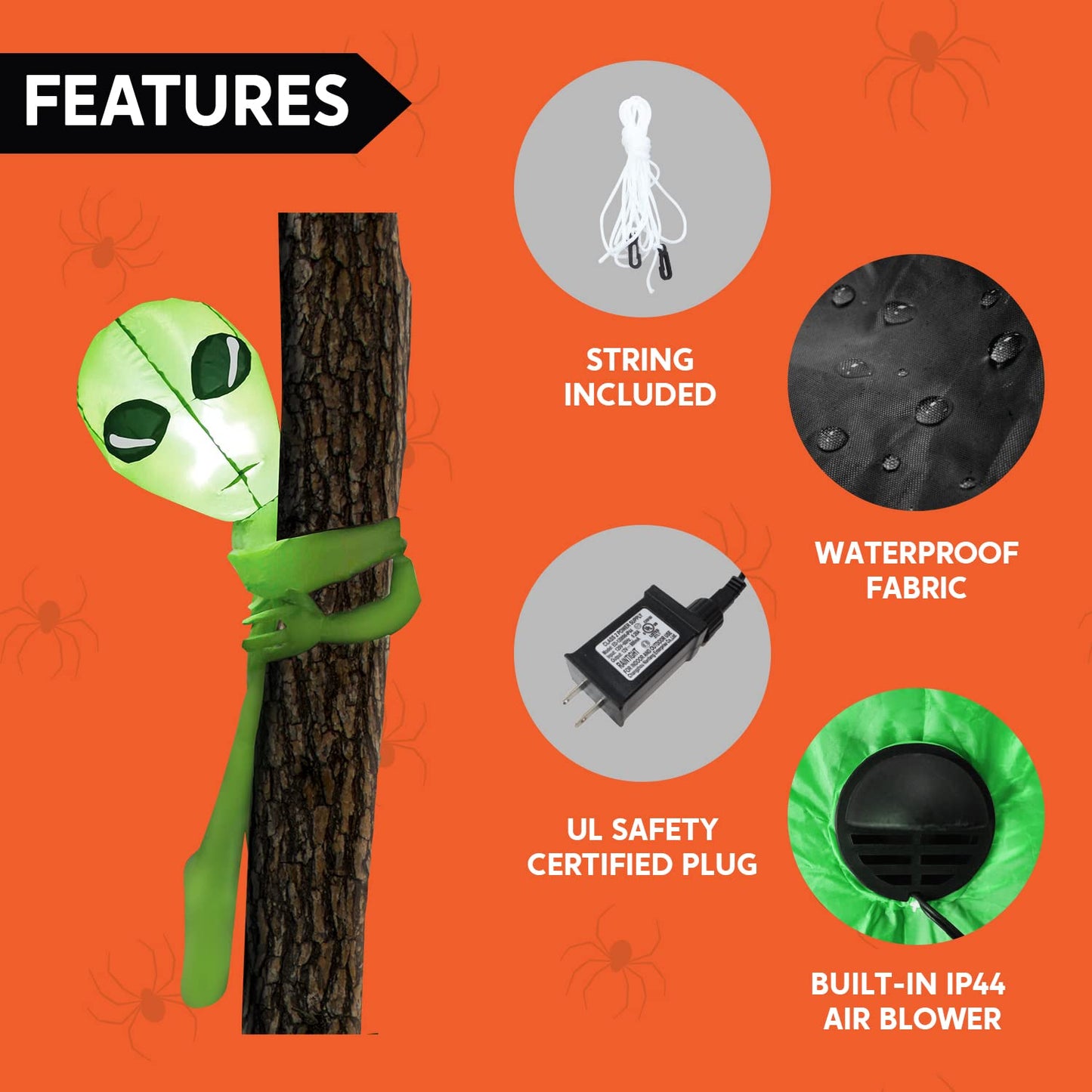 Syncfun 4 FT Halloween Inflatable Alien Tree Ghost Inflatable with Build-in LEDs,Outdoor Blow Up Inflatables Yard Decoration Decorations