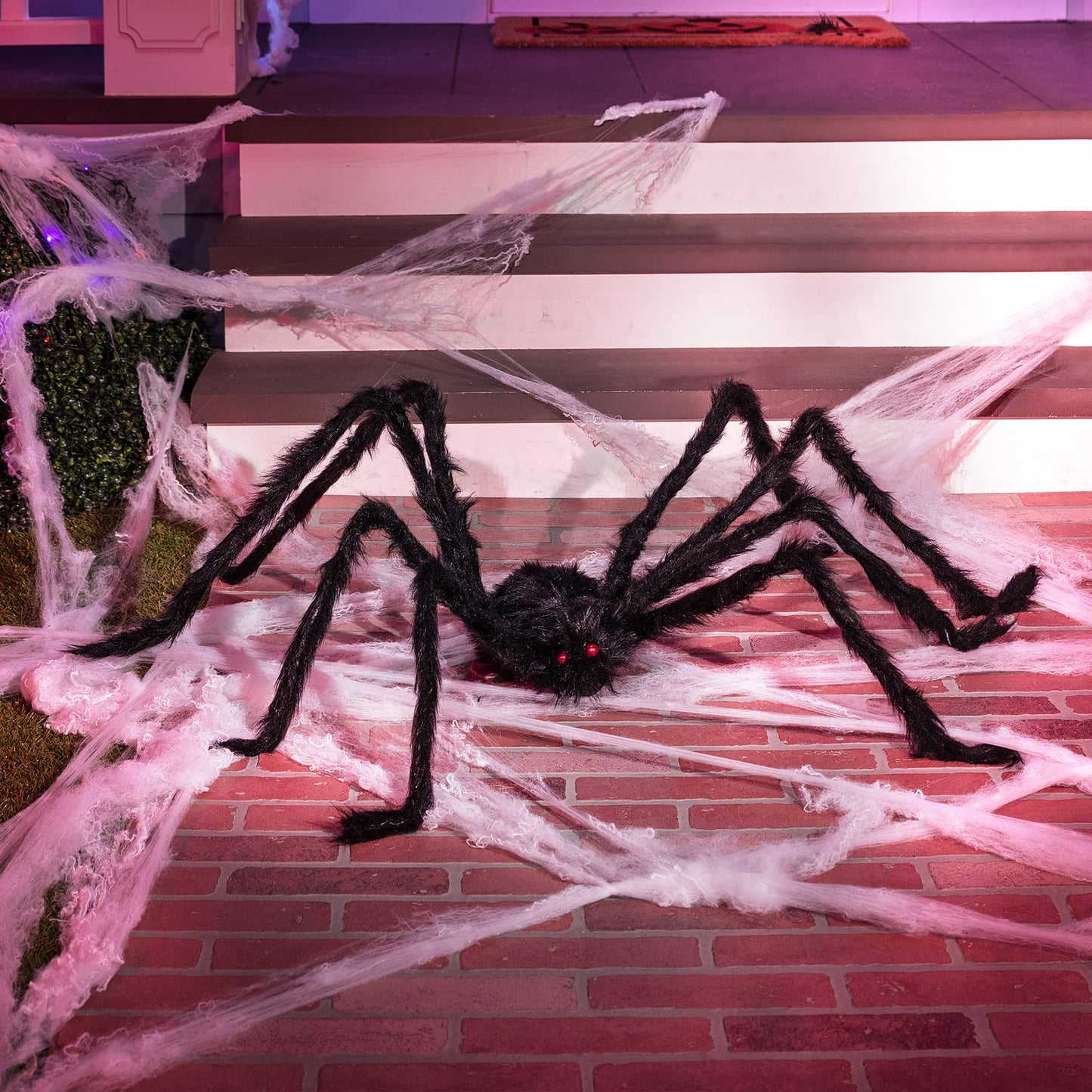 Joyfy 5 ft Giant Spider Halloween Decorations,Scary Spider Halloween Outdoor Party Decorations Props Halloween Yard Decorations,Black