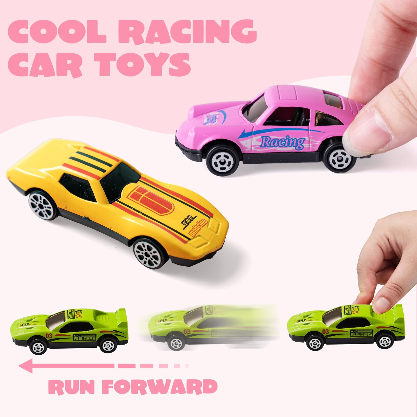 28 Packs Valentines Day Cards with Die-Cast Racing Cars, Valentines School Classroom Exchange Cards for Kids Boys, Vehicle Party Favors Toys