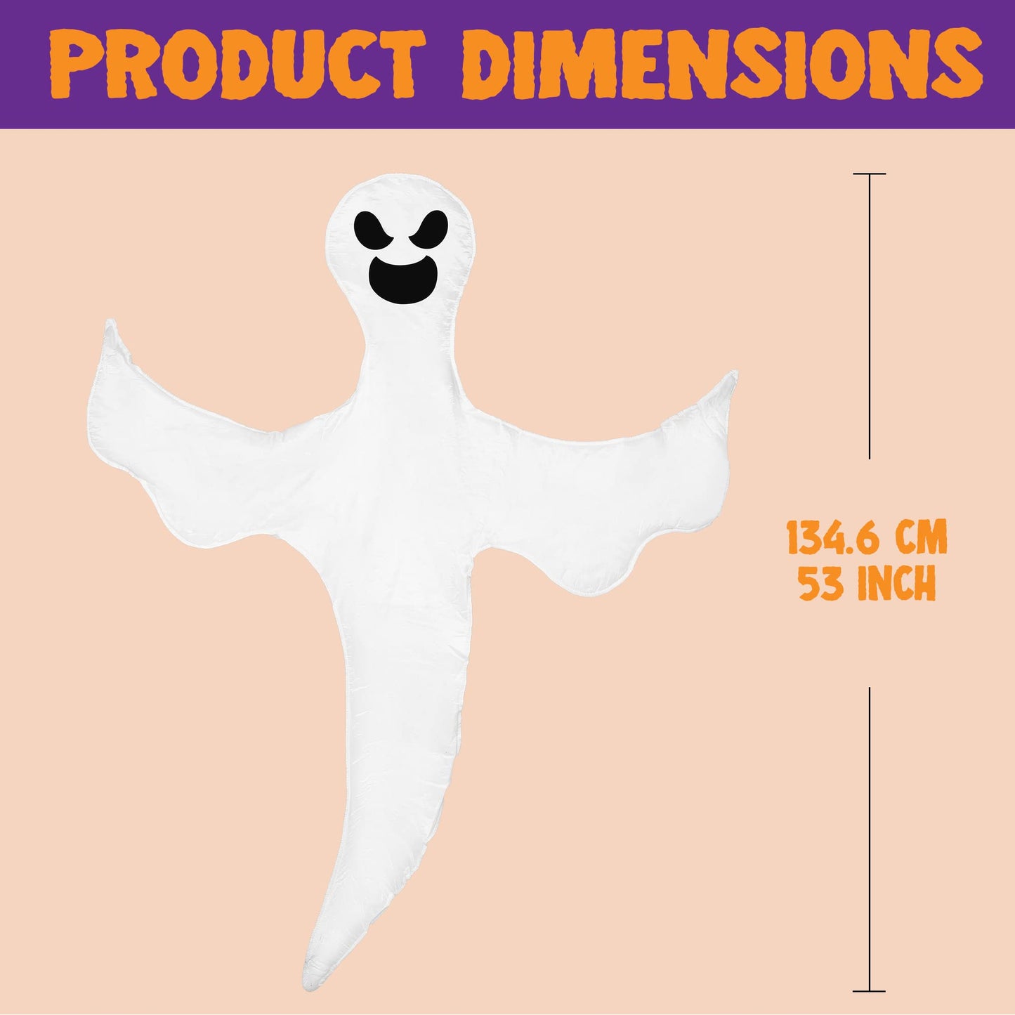 Joyfy 53 inch Halloween Ghost Decoration,Halloween Indoor Outdoor Yard Fall Porch Decor