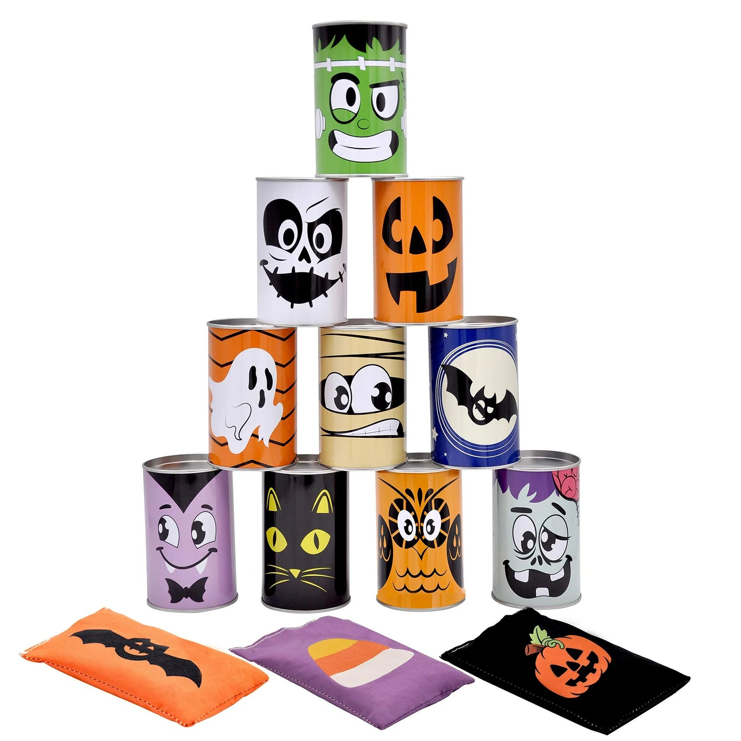 Joyfy 13 Pcs Halloween Carnival Can Bean Bag Toss Games Toys,Halloween Outdoor Party Games for Kids,Halloween Activities Prizes,Party Favors