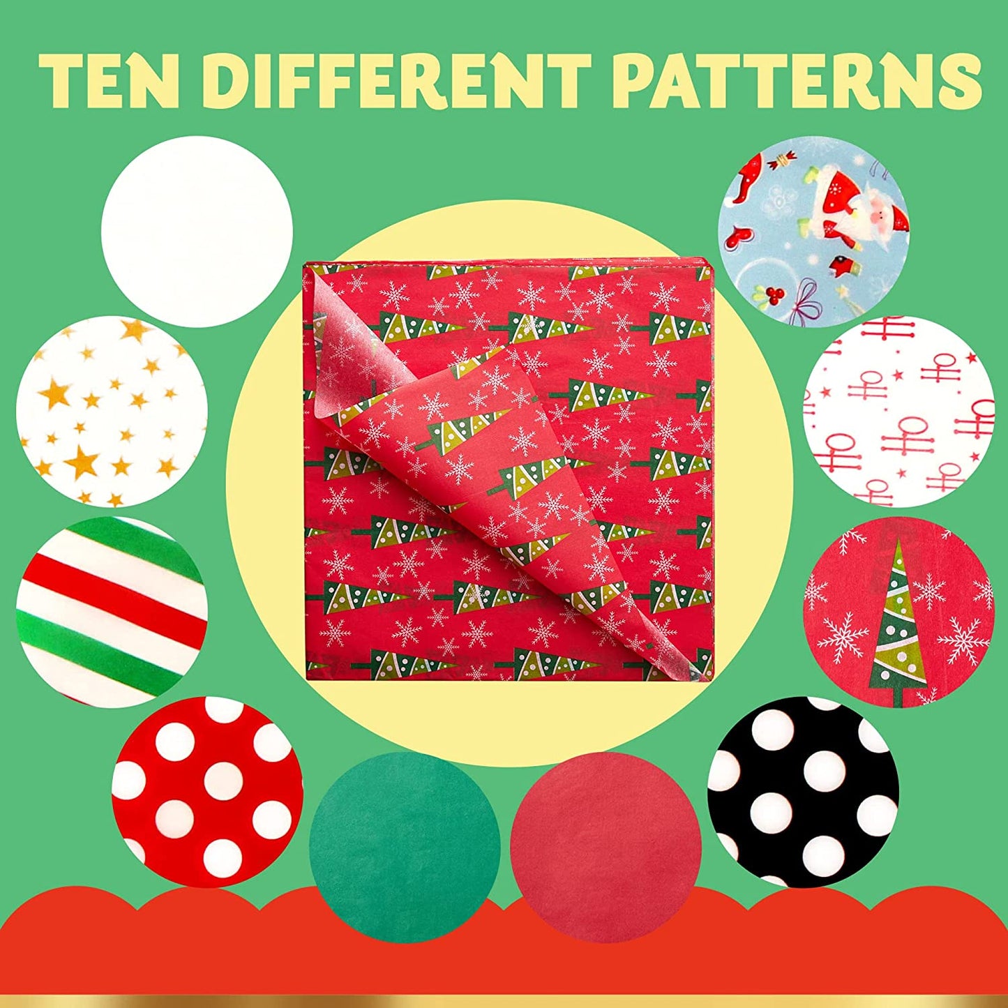 Joyfy 150 Sheets Christmas Tissue Paper Assorted Design 20" x 20" Easy and Fast Gift Wrapping Accessory for Present Boxes, Xmas Gift Wrapping Bags and Wine Bottles