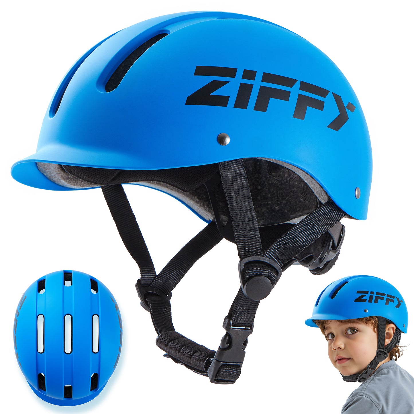 ZIFFY Kids Helmet -Adjustable Toddler & Child Bike Helmet for Ages3-10 Multi-Sport for Bicycle, Skateboard, Scooter, Roller Skating & Balance Biking