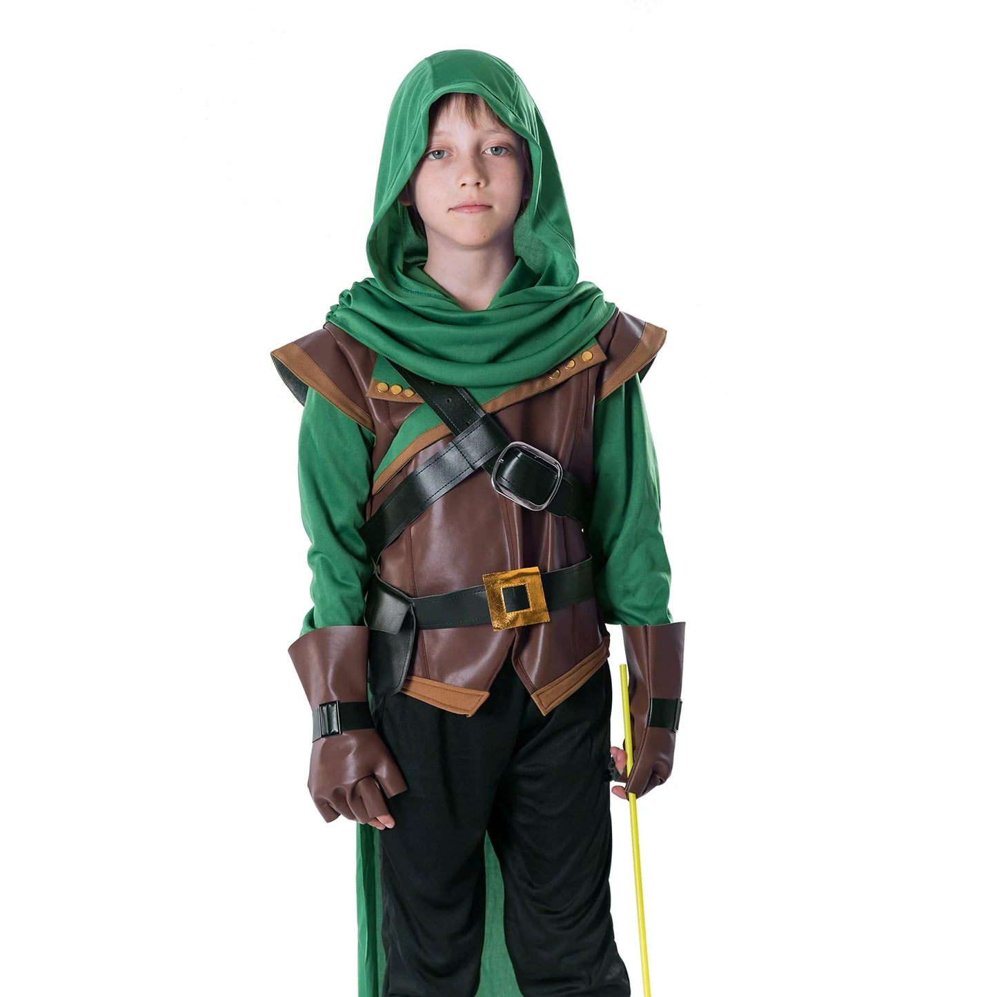 Spooktacular Creations Robin Hood Costume Set for Kids, Halloween Dress UP Party, Renaissance Costume Boy, Robin Hooded Cloak, Medieval Costume