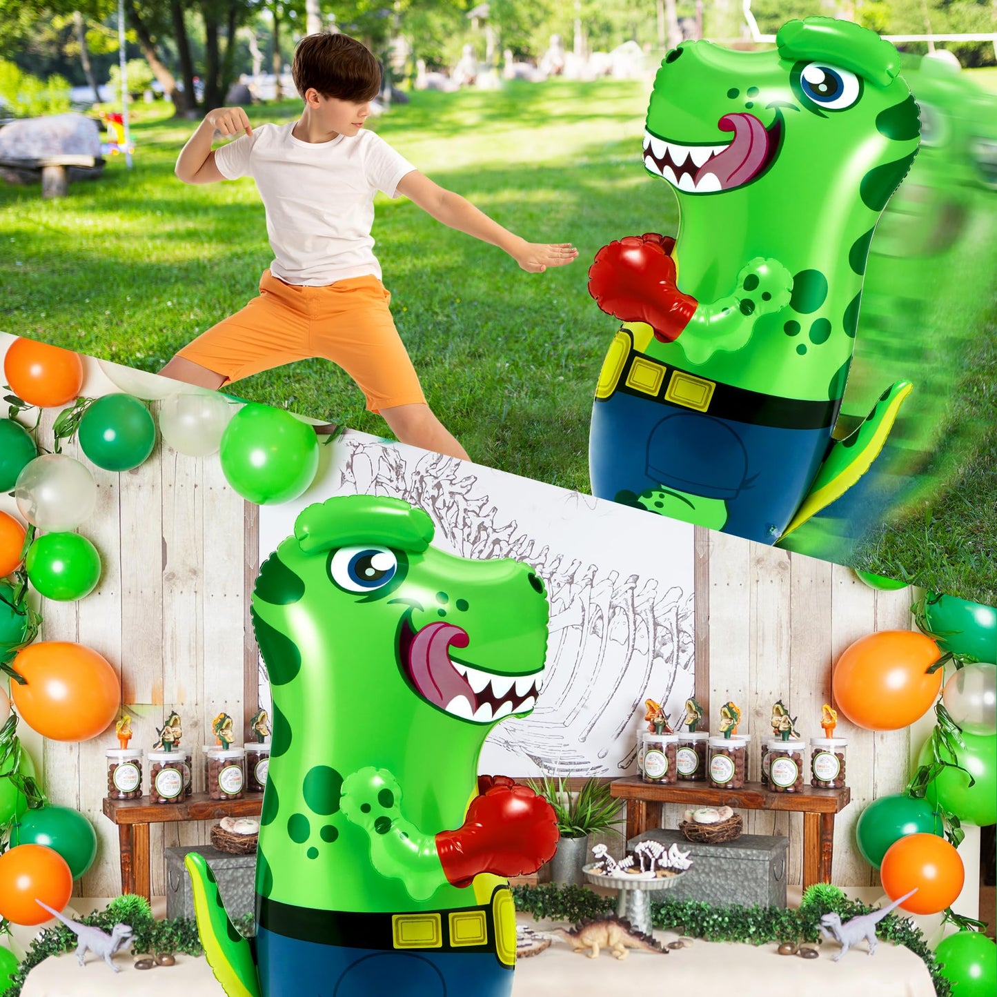 Syncfun 47 Inches Inflatable T-rex Dinosaur Bopper, Kids Punching Bag Bounce-back Action, Punching Toy For Boys