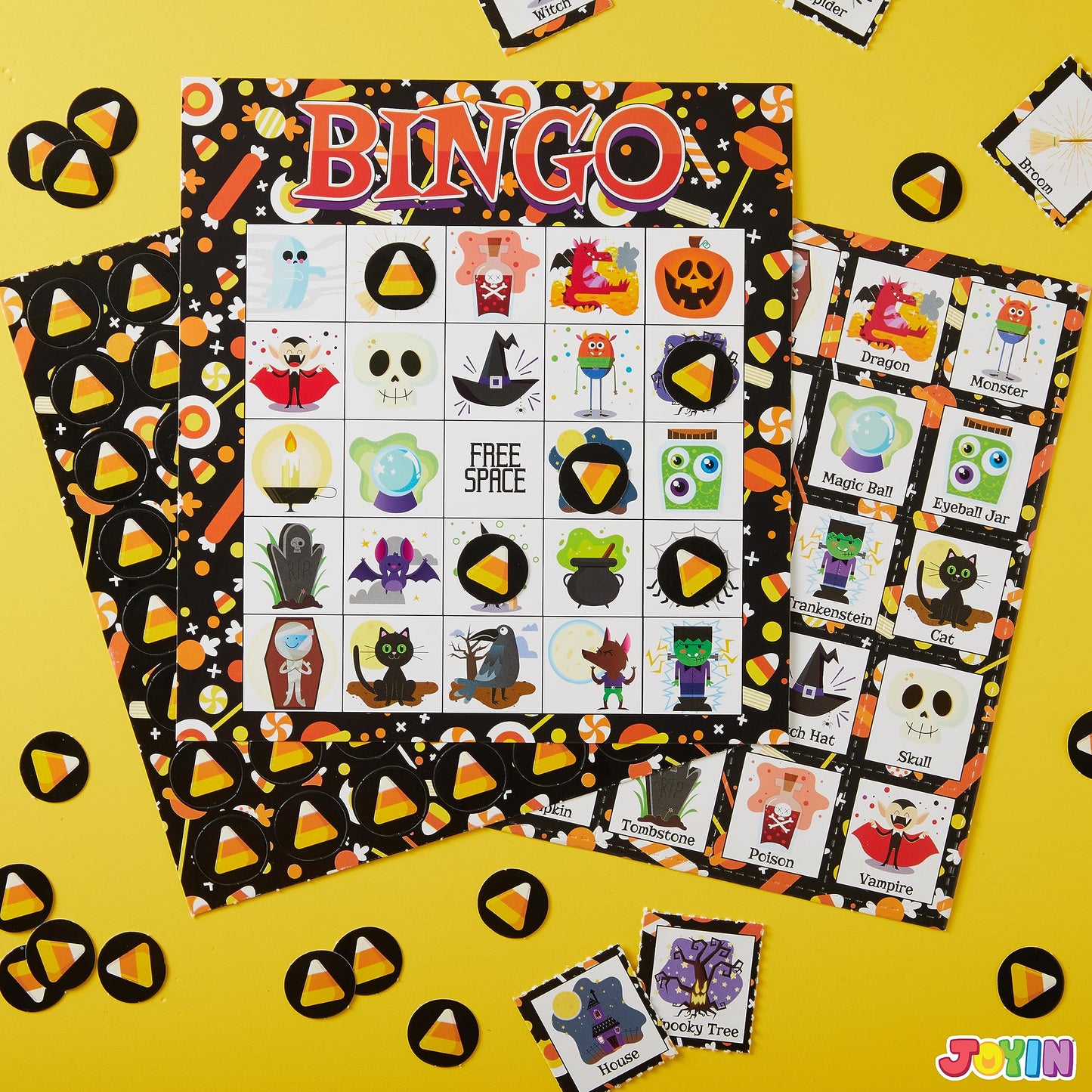 Syncfun 28 Pack Halloween Bingo Game Cards Games for Kids,Halloween Bingo Fun Party Games Classroom Games Activities Party Supplies