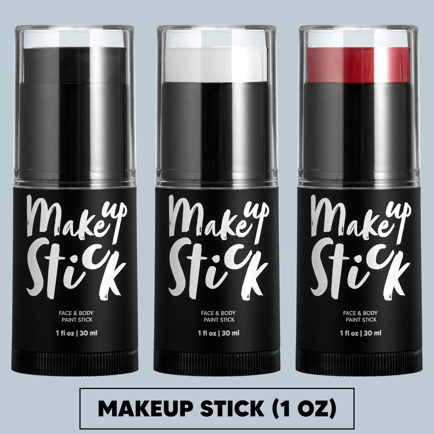 Joyfy 3 Pcs Halloween Makeup Stick,Halloween Face Painting Kit SFX Makeup for Zombie Vampire Skeleton Joker Cosplay for Adult Kids