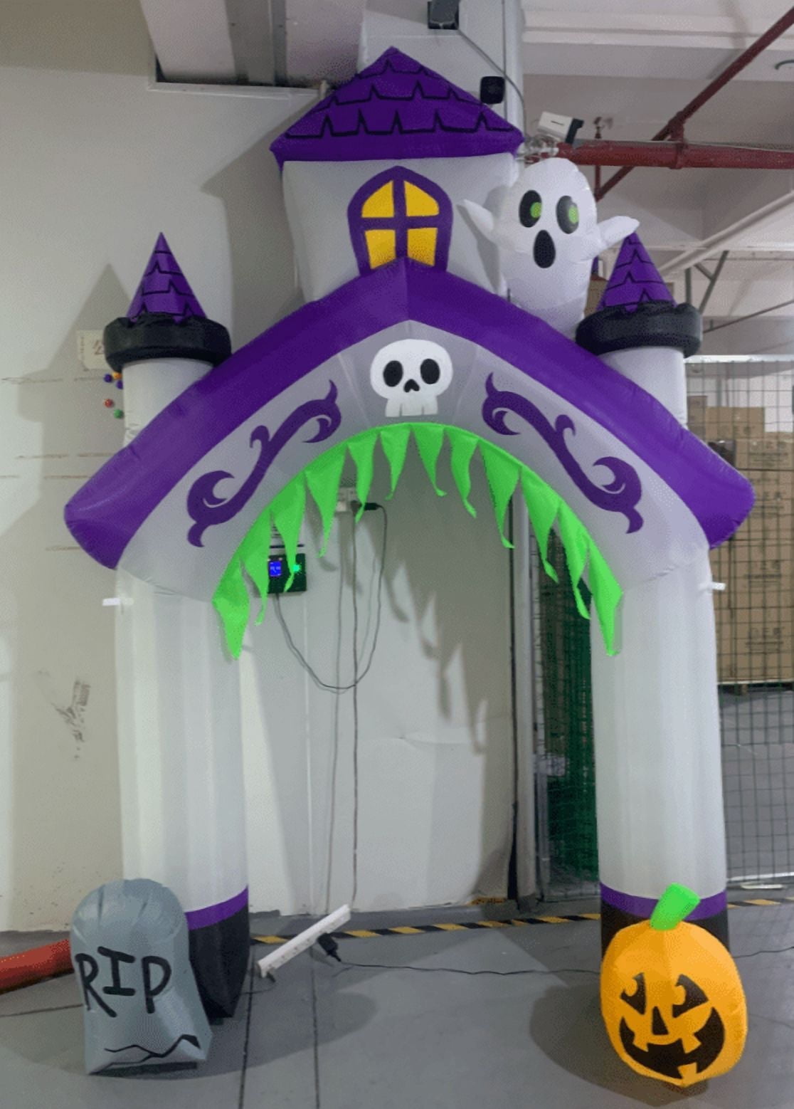 Joyfy 10 ft Halloween Inflatable Giant Haunted House Castle Archway Outdoor Decoration,Blow Up Arch Decor for Yard with Build in LED Lights for Yard,Garden & Party