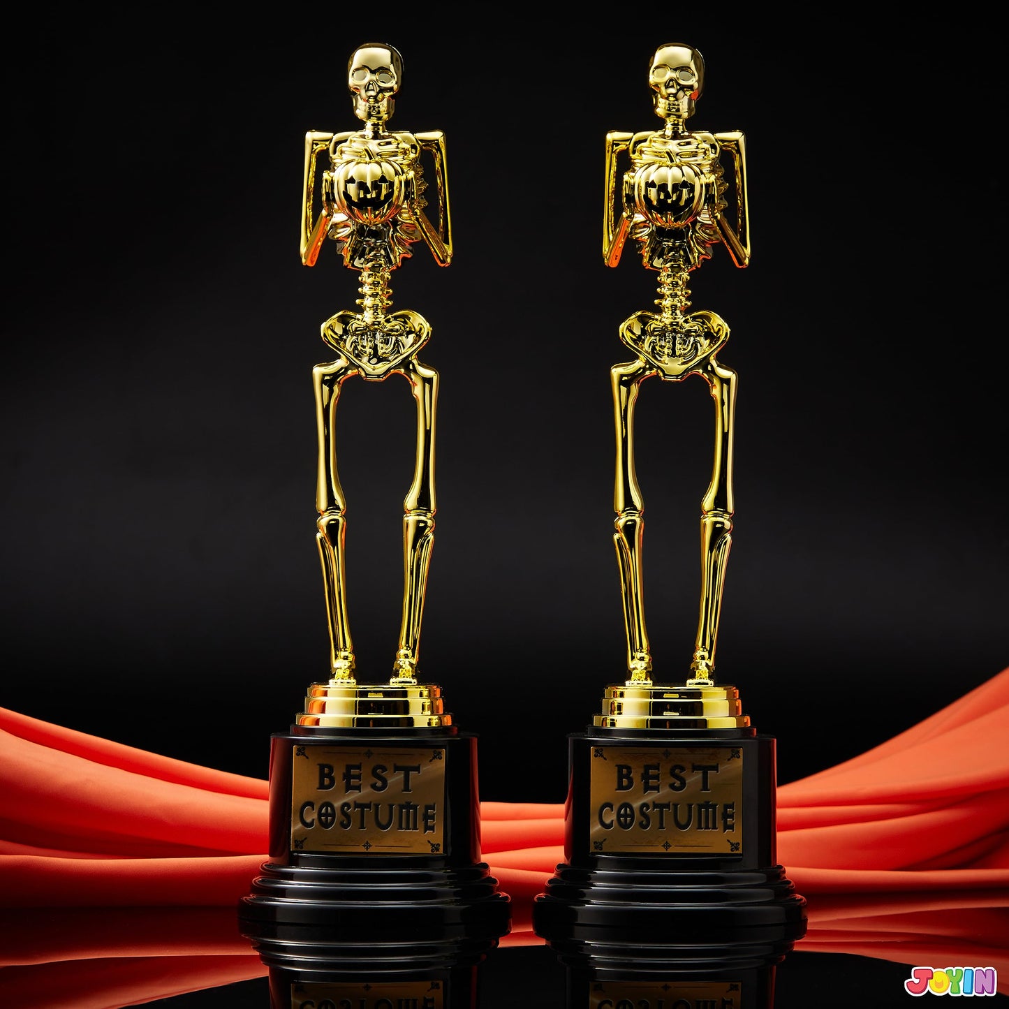 SYNCFUN 2 Pcs Halloween Best Costume Skeleton Trophy for Kids Adults,Halloween Prizes,Halloween Party Games for Kids Adults,Costume Contest Awards