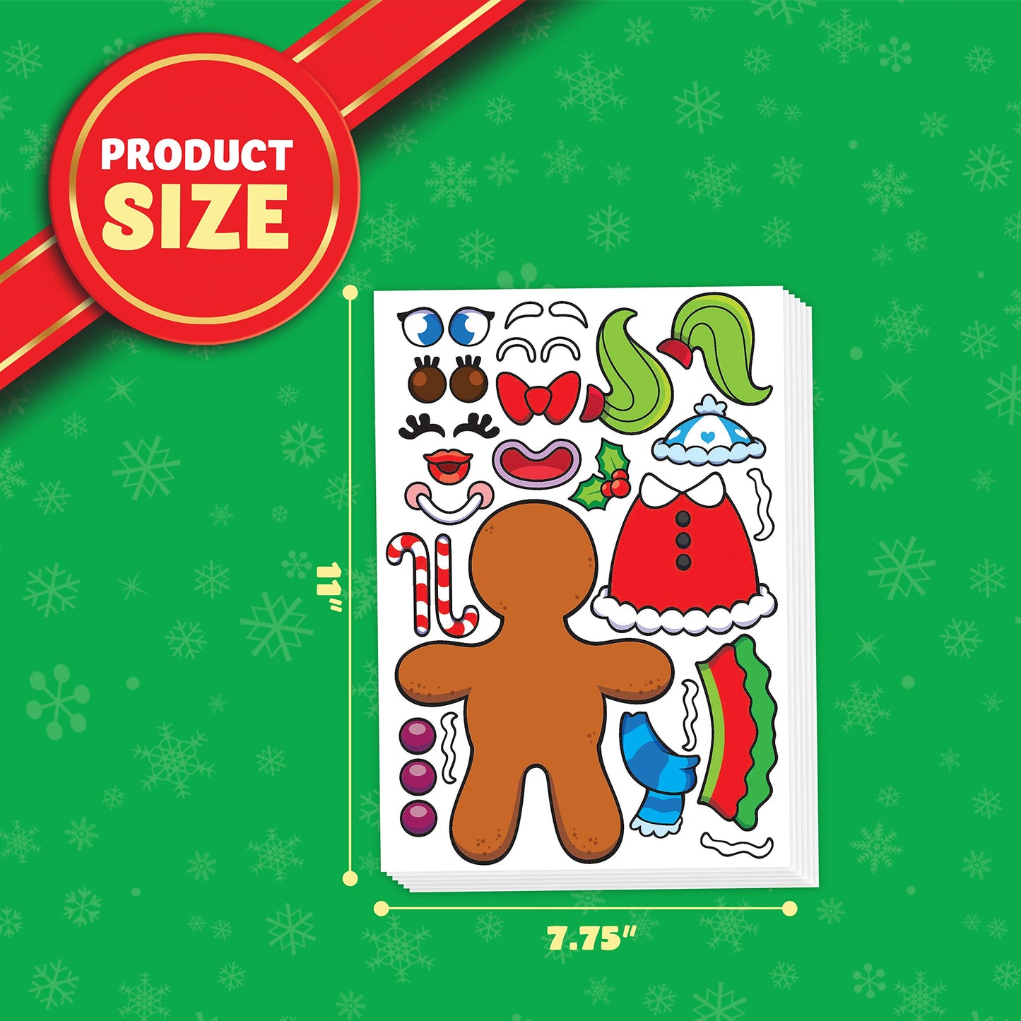 SYNCFUN 36 Pcs Christmas Make-a-face Sticker Sheets for Kids, Make Your Own Christmas Gingerbread Sticker Series and Trees Sticker Sheets for Kids Party Favors Christmas Craft