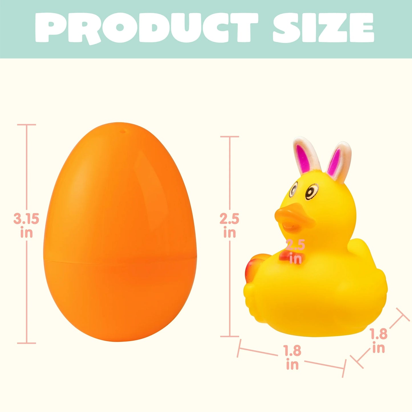 Joyfy 24 Pcs Prefilled Easter Eggs with Toys(12 Ducks and 12 Eggs),Colorful Easter Eggs Prefilled with Rubber Ducks for Easter Basket Stuffers and Bathtub Toys Party Favors