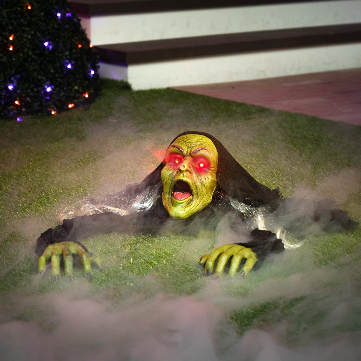 Joyfy Halloween Groundbreaker Halloween Decorations Zombie with Sound and Flashing Eyes,Outdoor Scary Halloween Yard Decorations