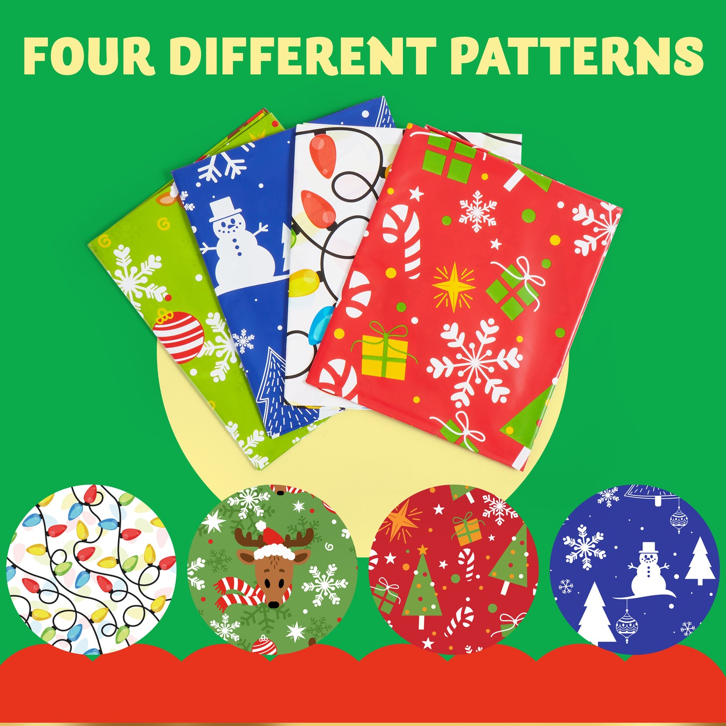 Joyfy 8 Pcs Large Christmas Gift Bags Xmas Presents 44”x 36” Jumbo Christmas Gift Bags Wrapping Giant Gift Bags for Huge Gifts Big Gift Sack Set