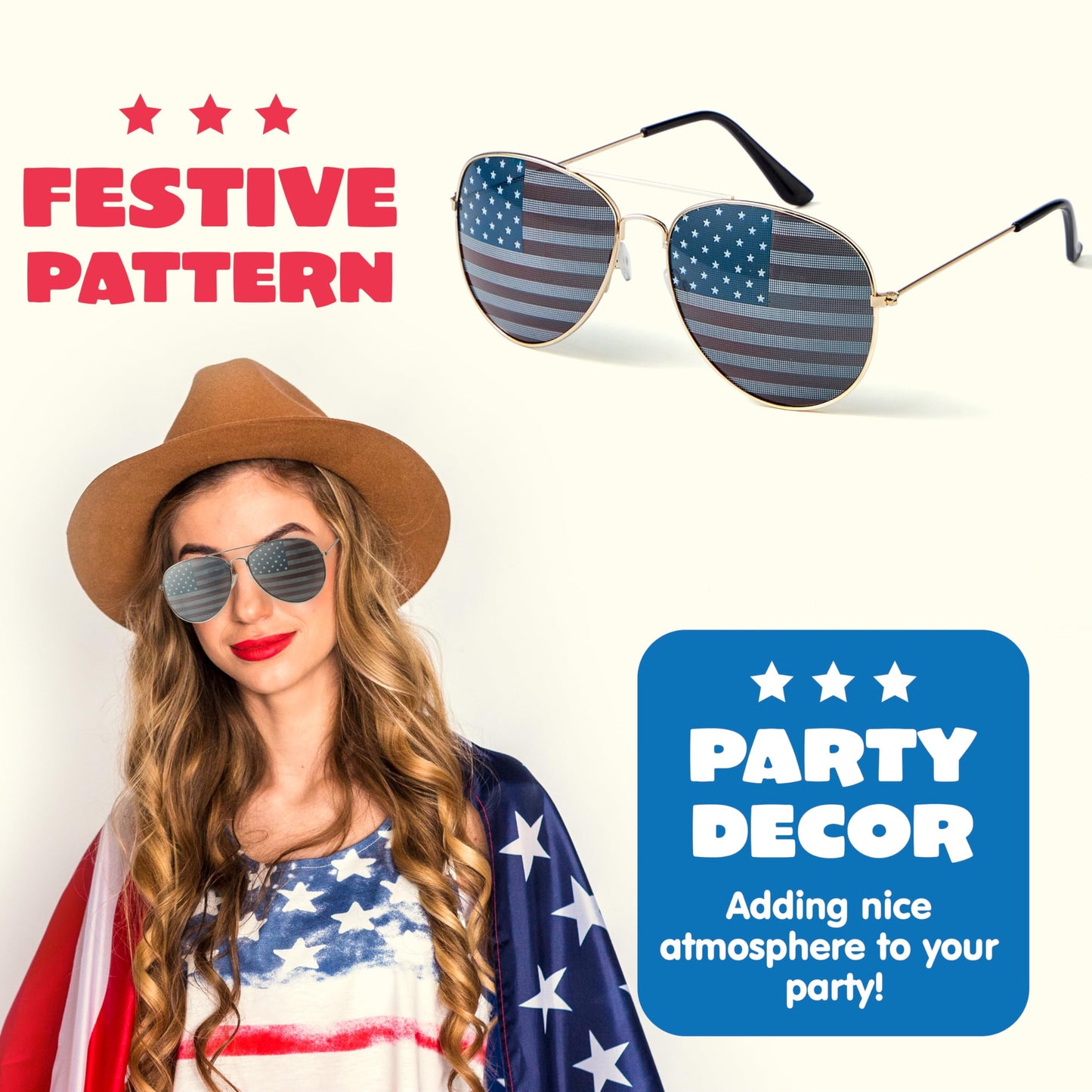 3 pieces of 7-4 American flag sunglasses, red, white, and blue 7-4 glasses, 7-4 accessories, 7-4 party gifts, 7-4 party supplies, 7-4 patriotic sunglasses