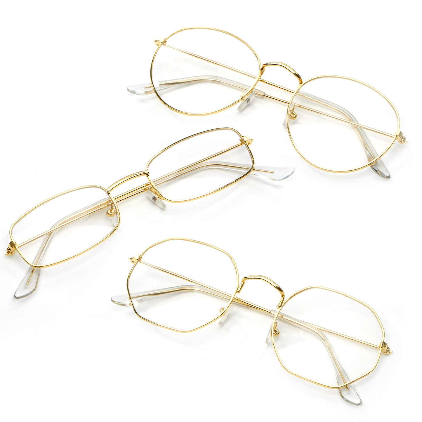 SYNCFUN 3 Pairs Halloween Glasses,Old Man Costume Glasses Rectangular Granny Glasses for Adult Posing Props Masquerade Costume Birthday Party Cosplay Supplies