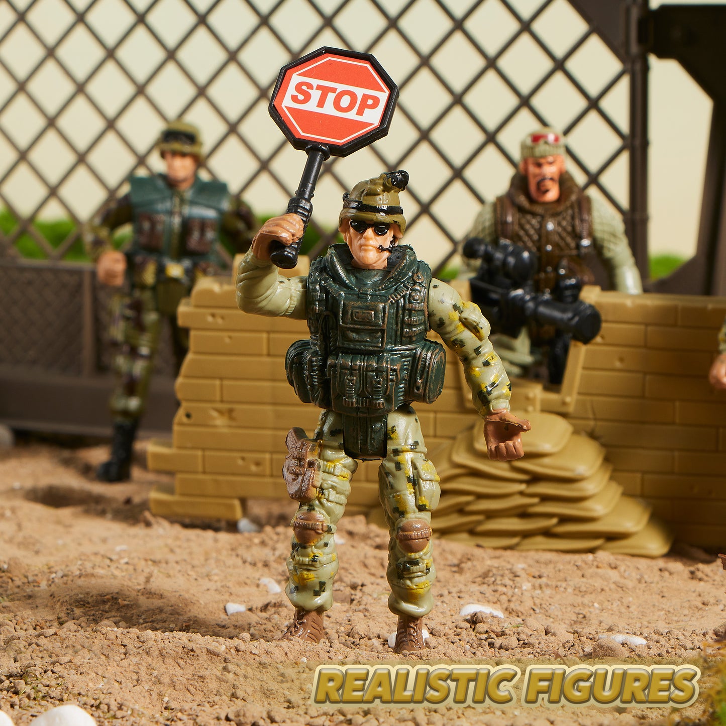 SYNCFUN 16 Pcs Army Men Action Figures for Boys, Military Toy with 12 Realistic Army Ranger and Weapon Gear Accessories