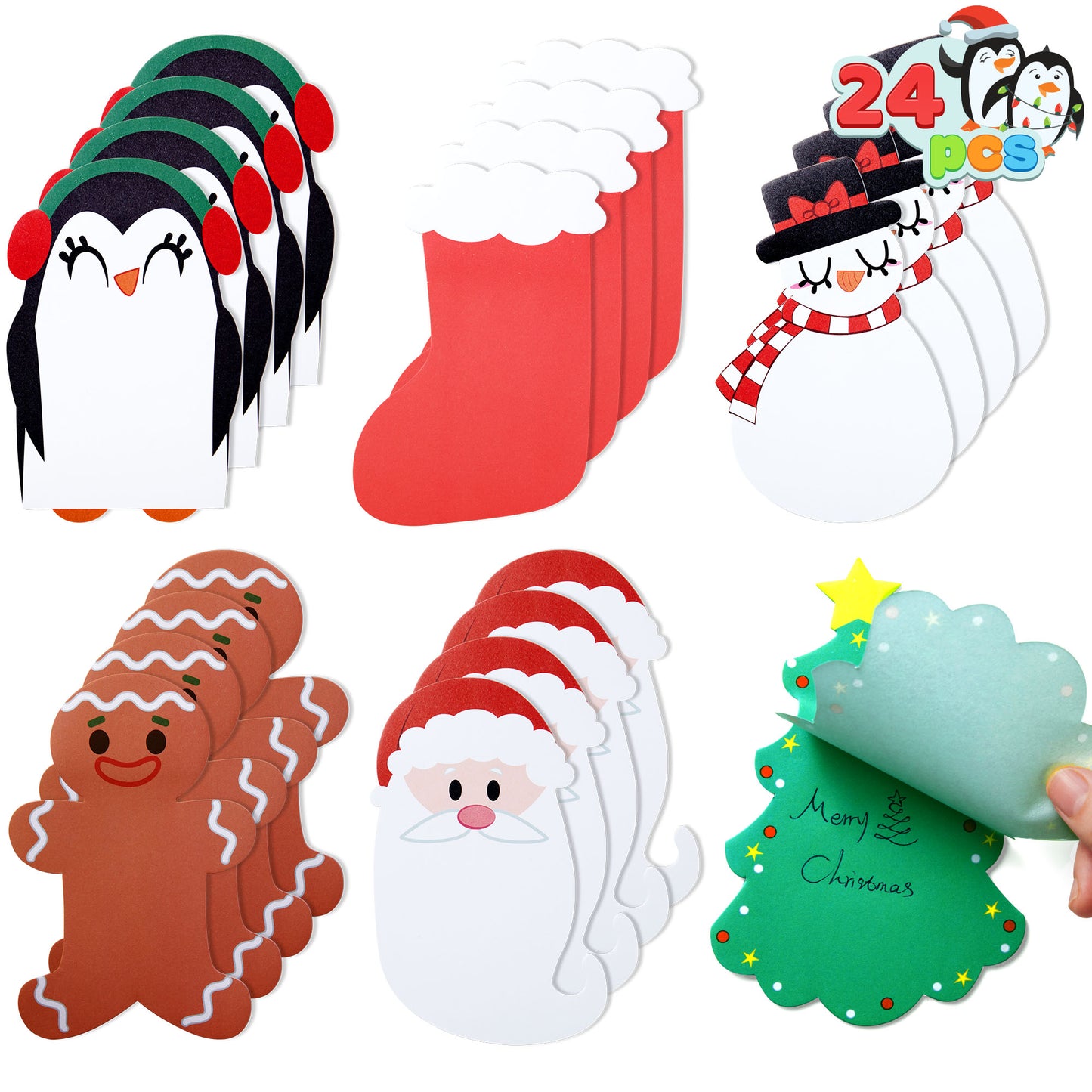 SYNCFUN Christmas Characters Notepads, 24 Packs