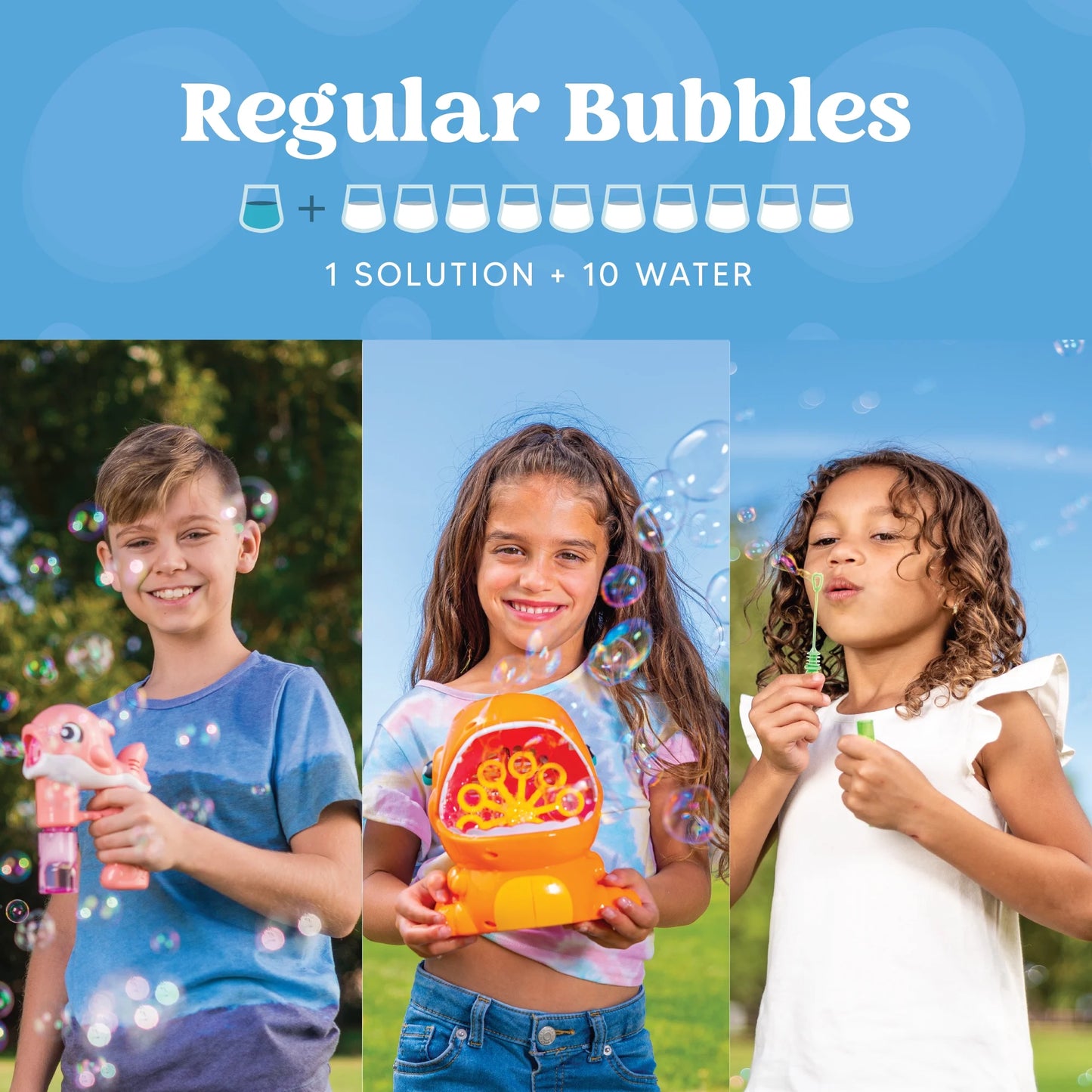 Syncfun 2 Bottles Bubble Solution Refill,64 oz Bubble Up to 5 Gallon for Kids,Bubble Gun,Bubble Gun Blower,Bubble Machine for Kids
